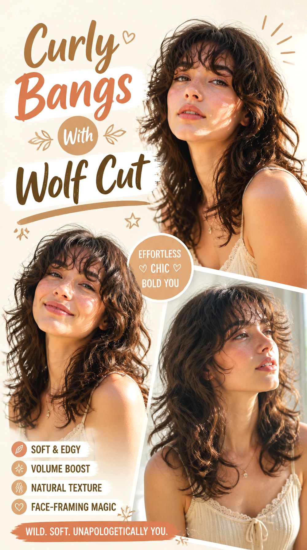 Curly Bangs With Wolf Cut