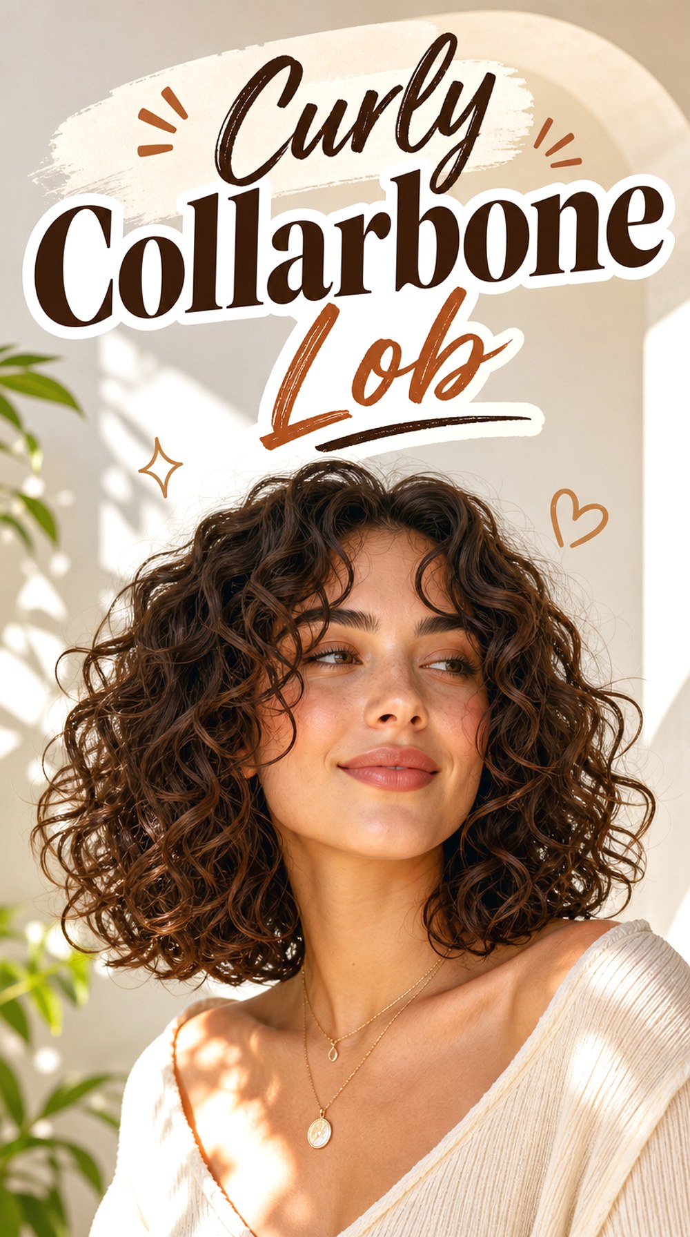 Curly Collarbone Lob