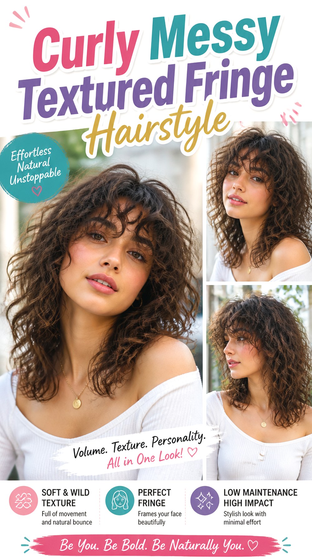 Curly Messy Textured Fringe
