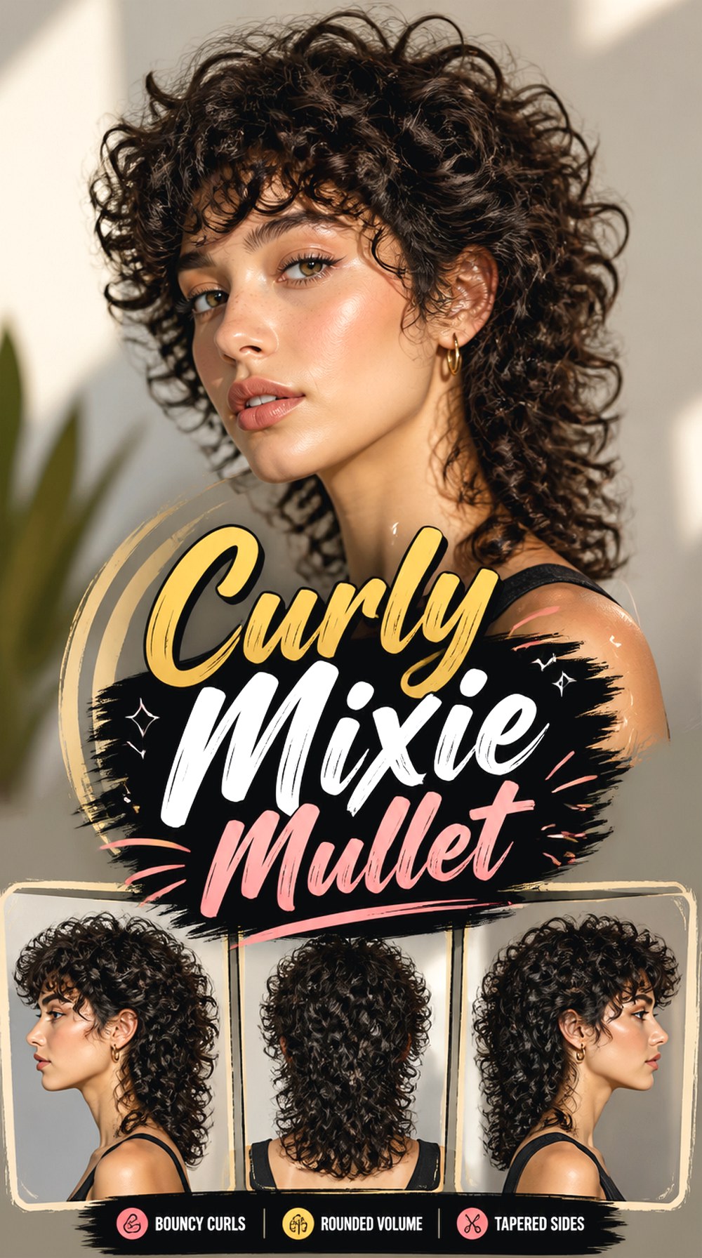Curly Mixie Mullet