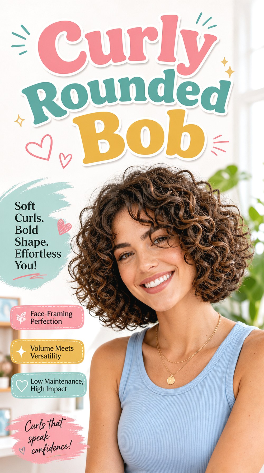 Curly Rounded Bob