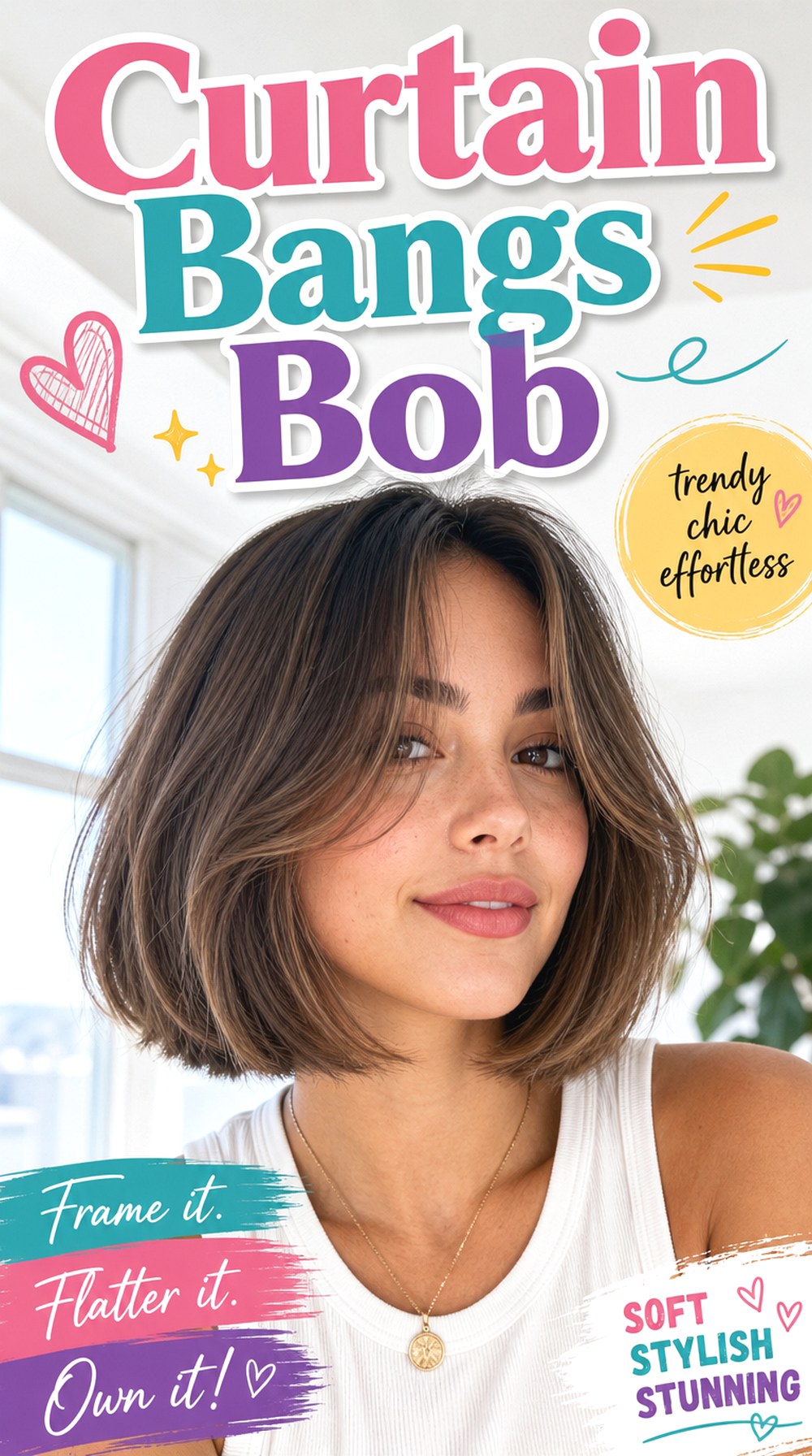 Curtain Bangs Bob