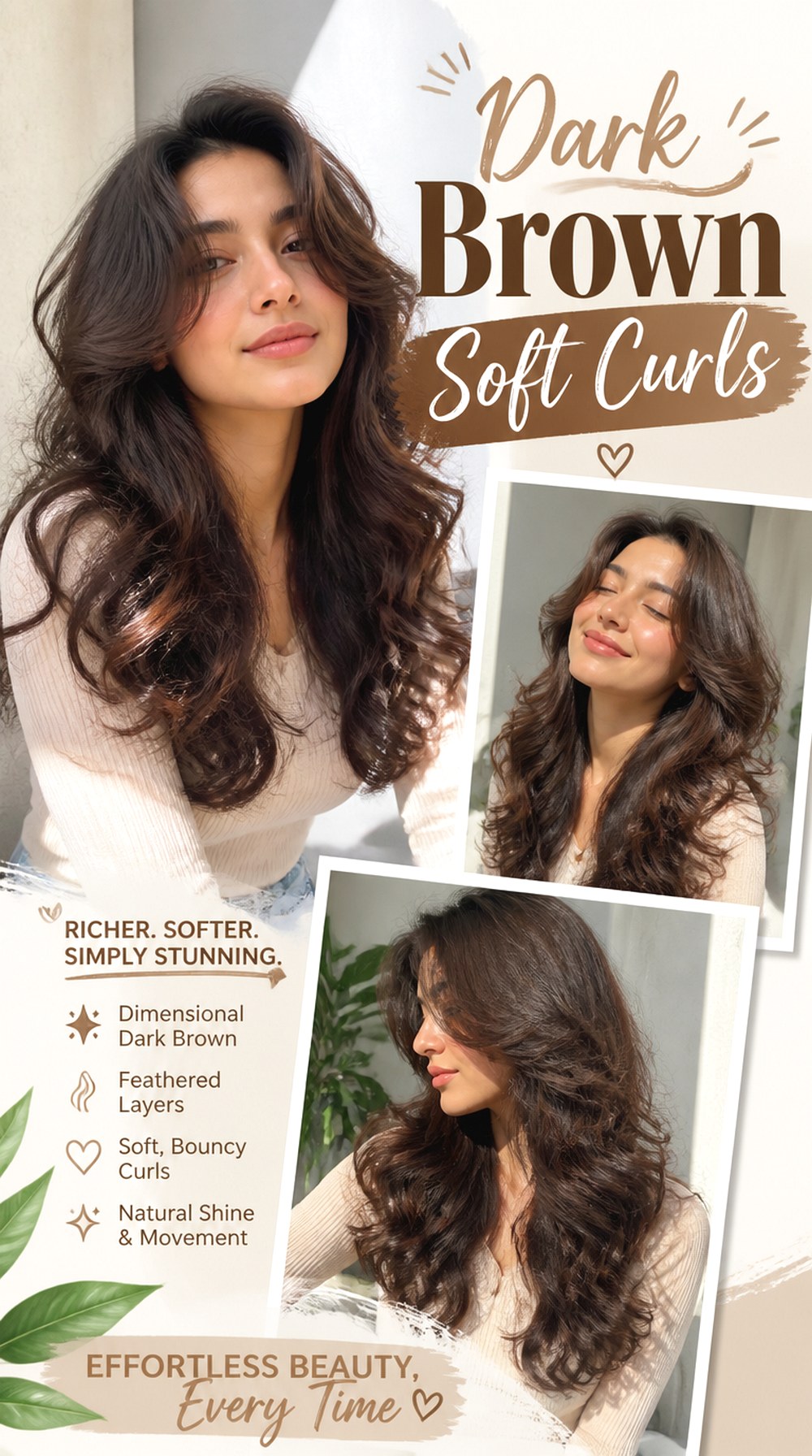 Dark Brown Soft Curls