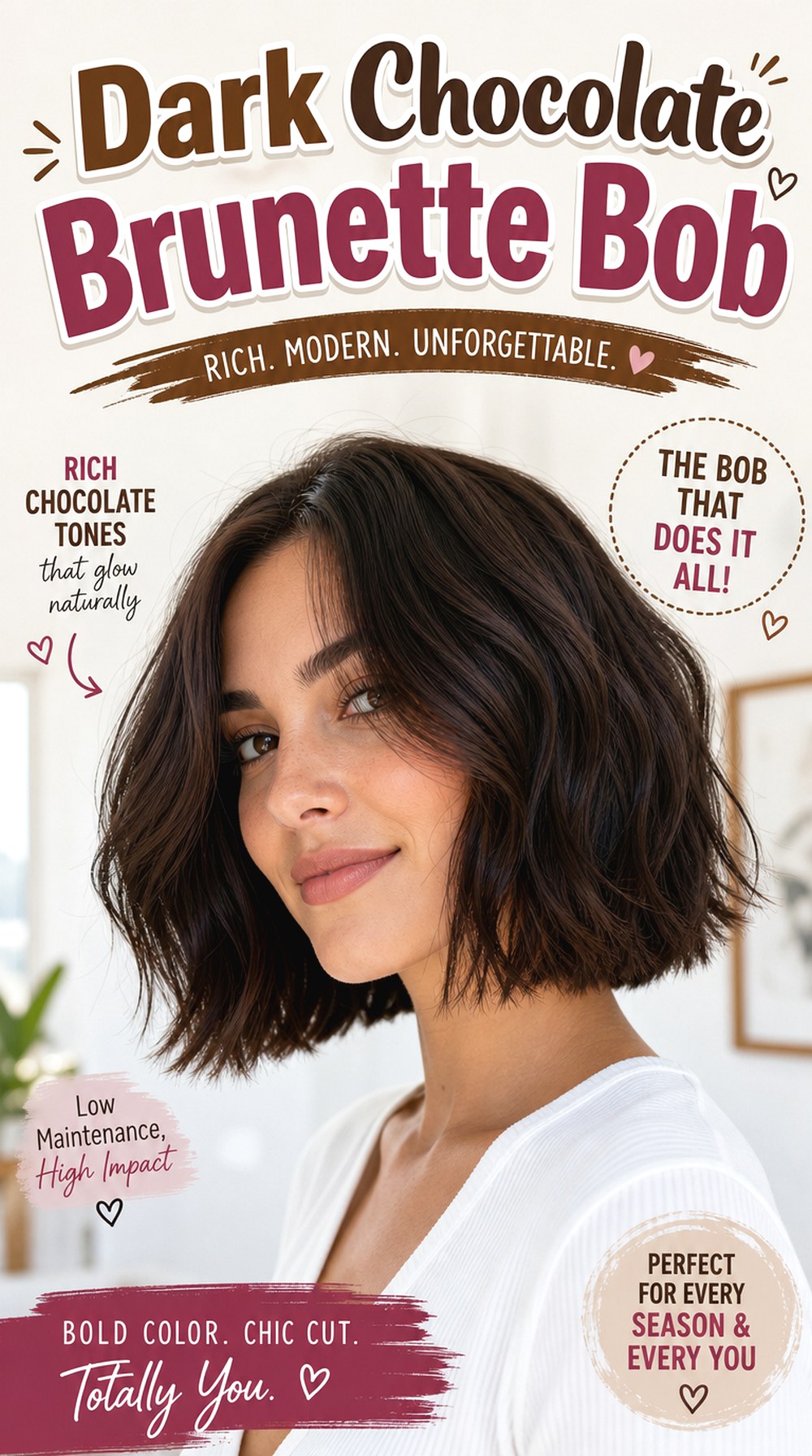 Dark Chocolate Brunette Bob