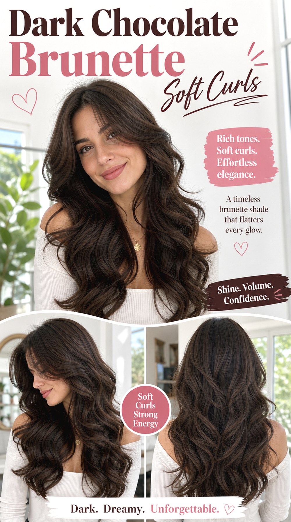 Dark Chocolate Brunette Soft Curls