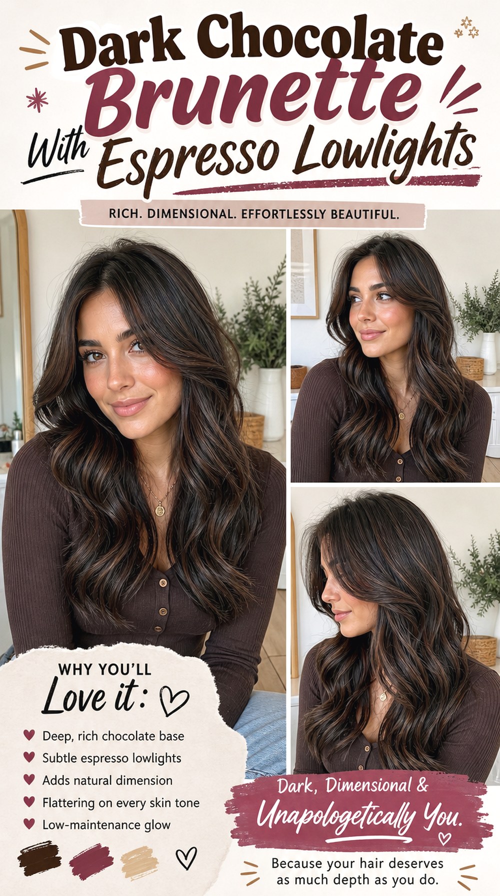 Dark Chocolate Brunette With Espresso Lowlights
