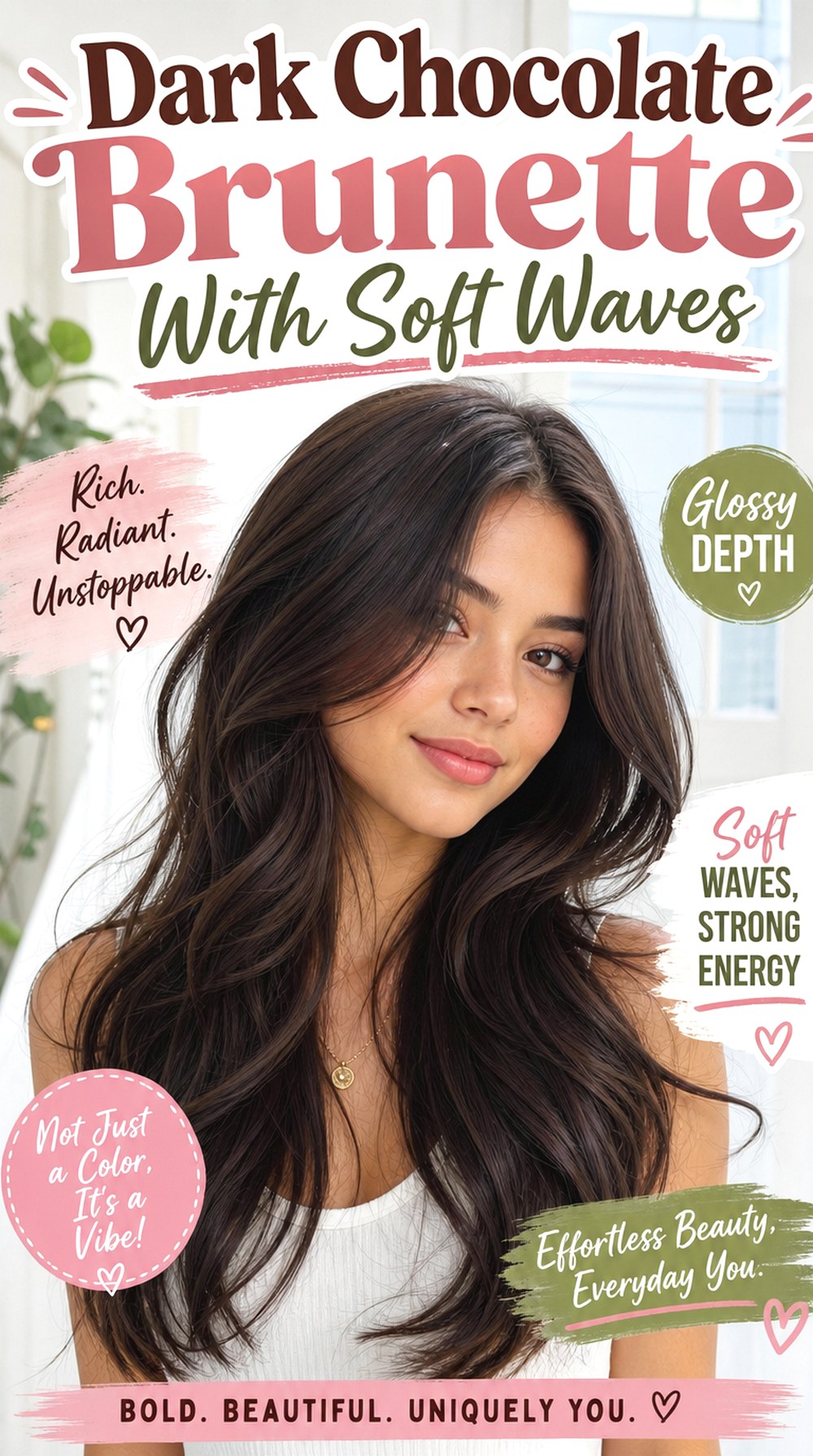 Dark Chocolate Brunette With Soft Waves