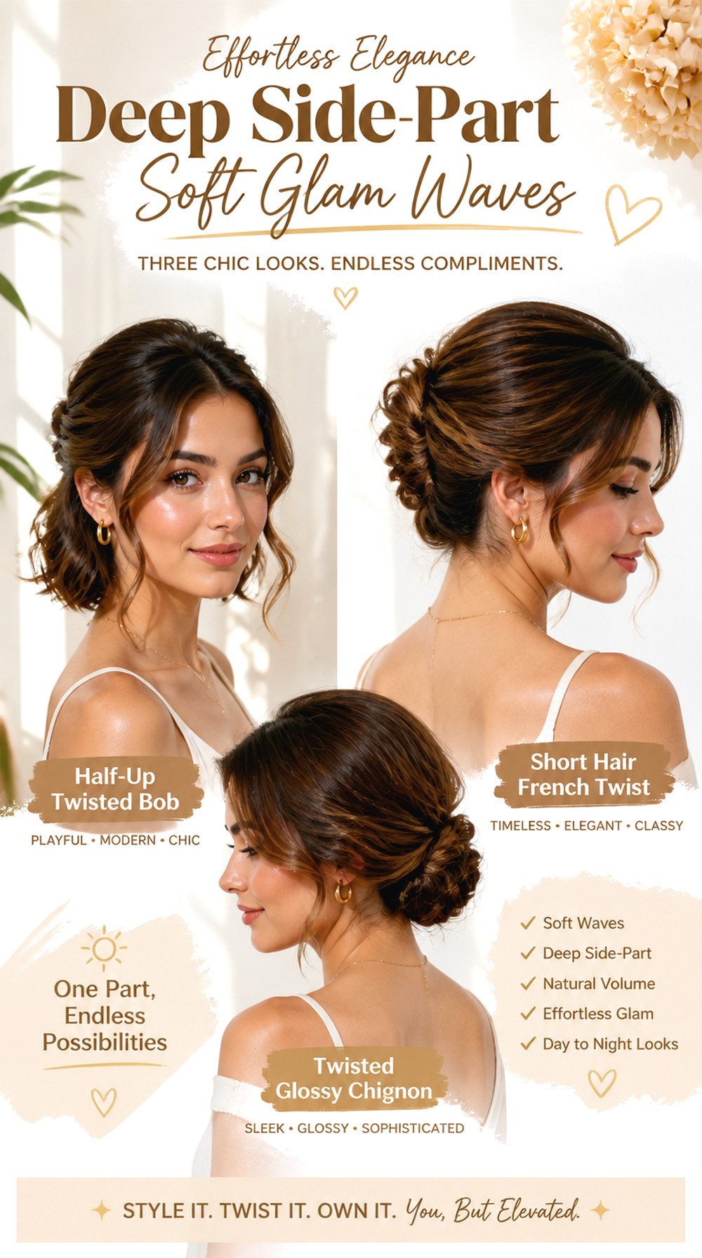 Deep Side-Part Soft Glam Waves