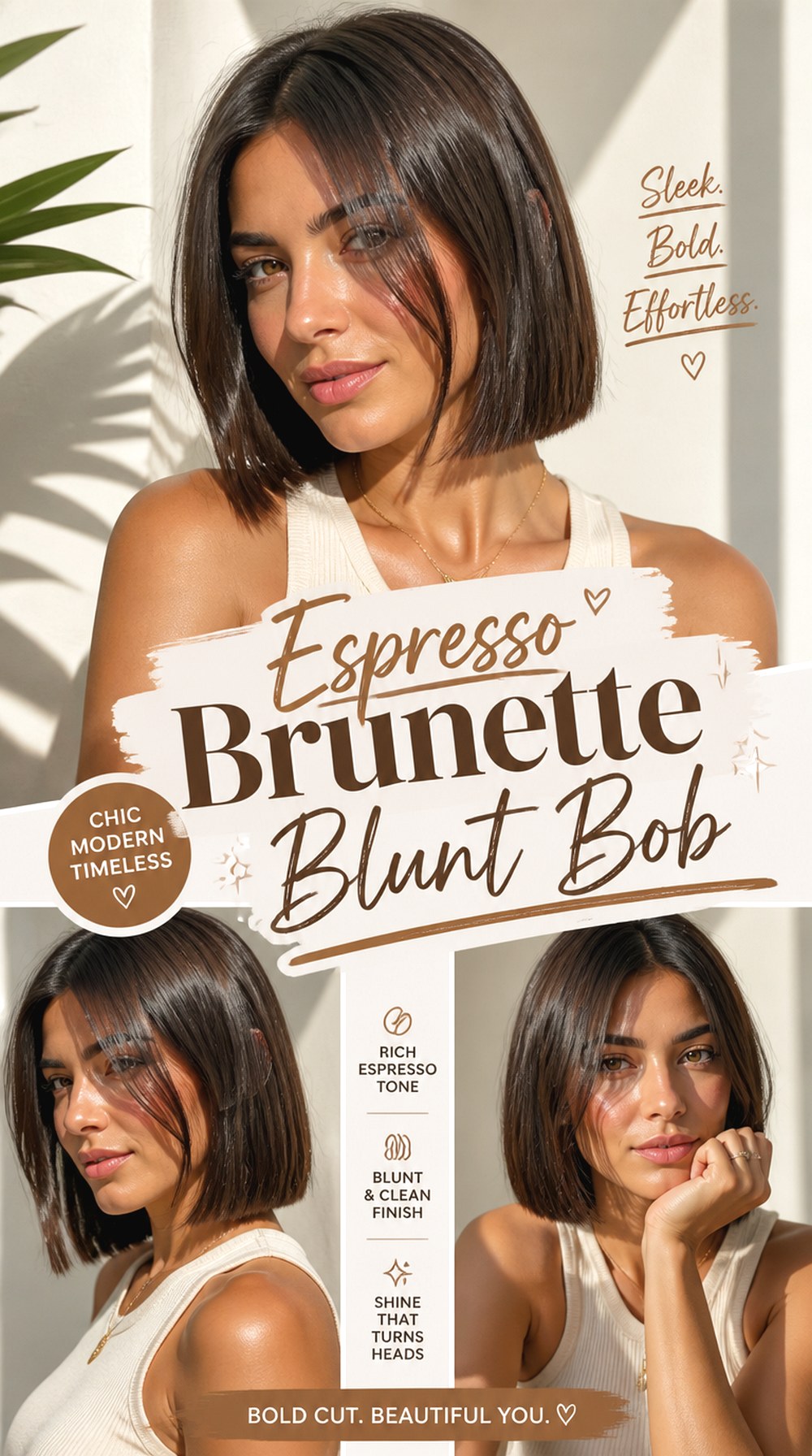 Espresso Brunette Blunt Bob