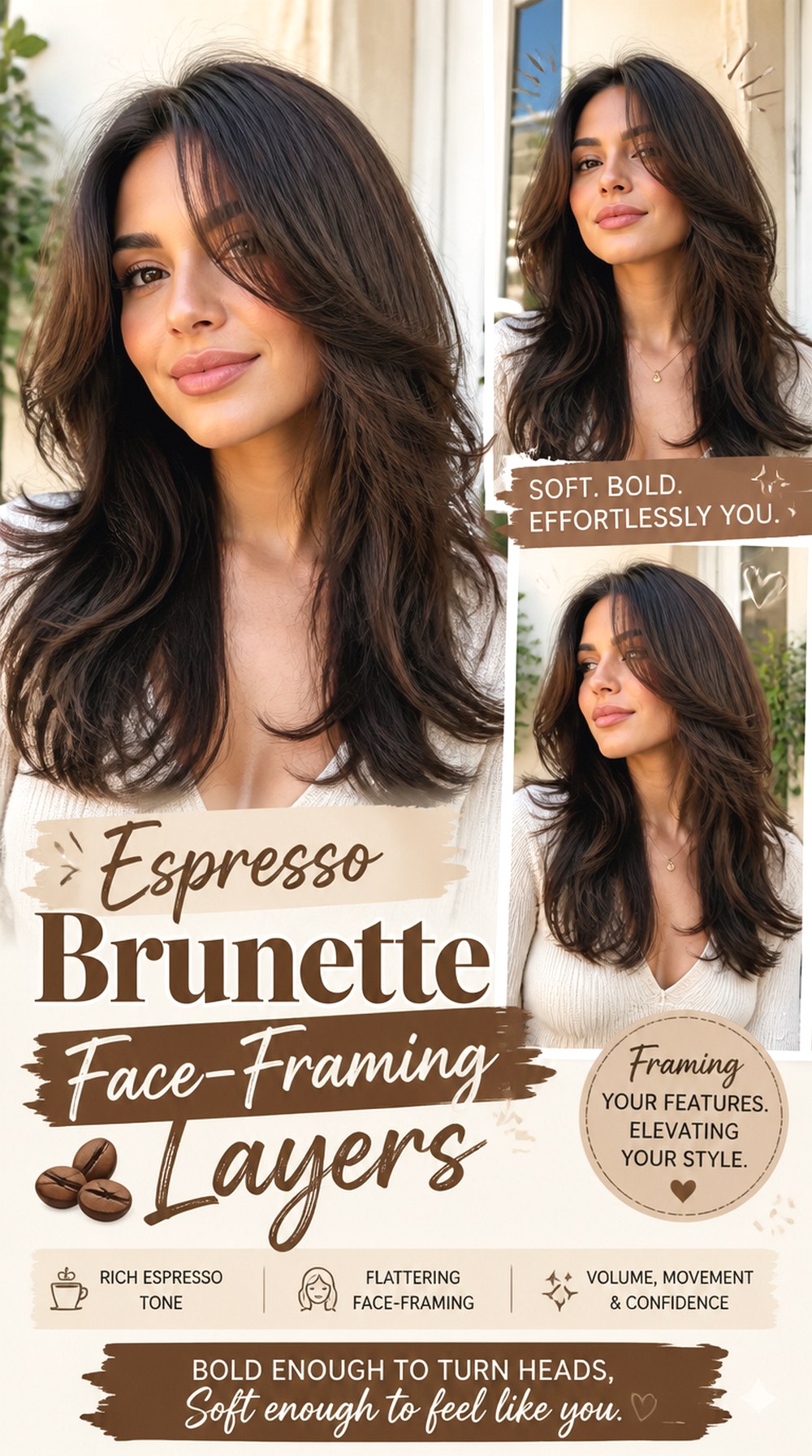 Espresso Brunette Face-Framing Layers