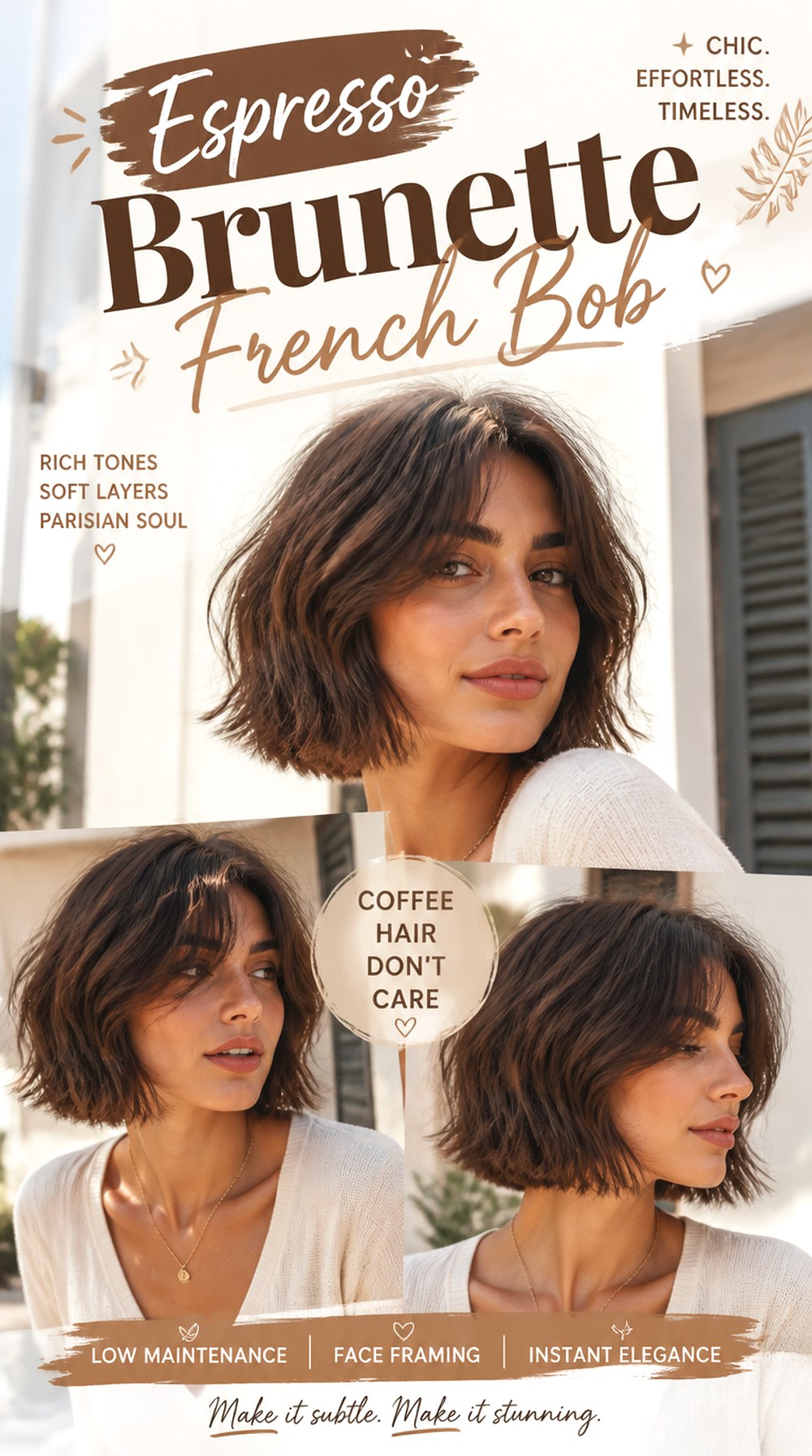 Espresso Brunette French Bob