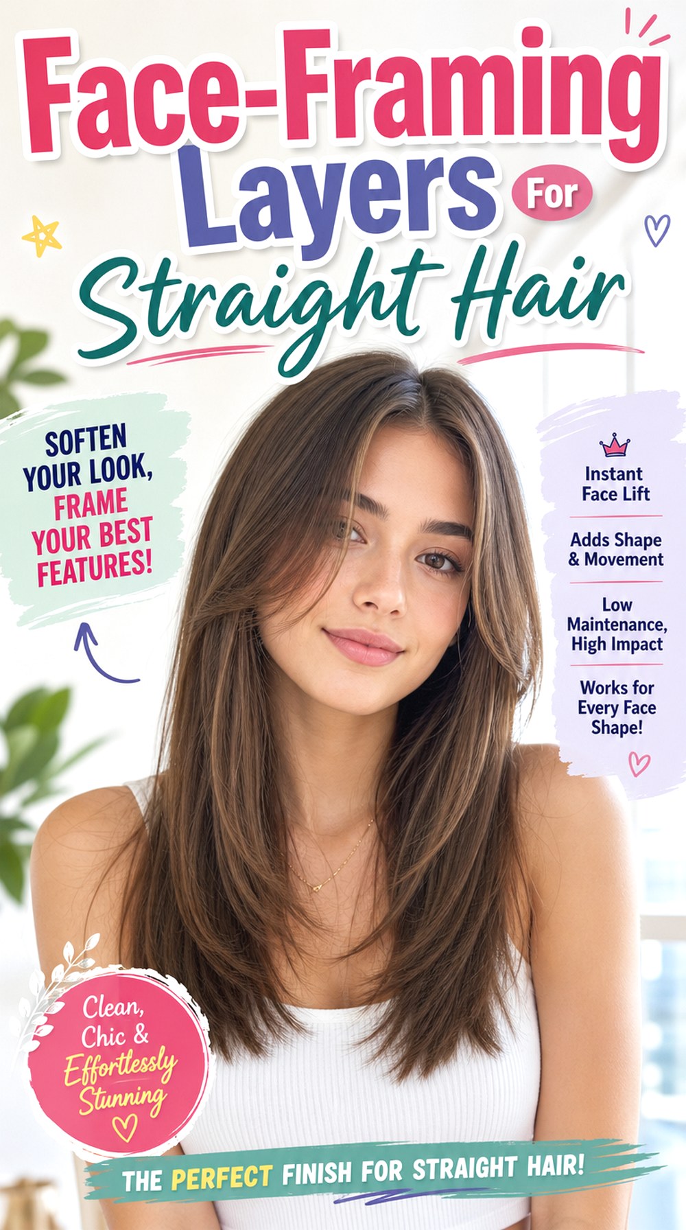 Face-Framing Layers For Straight Hair