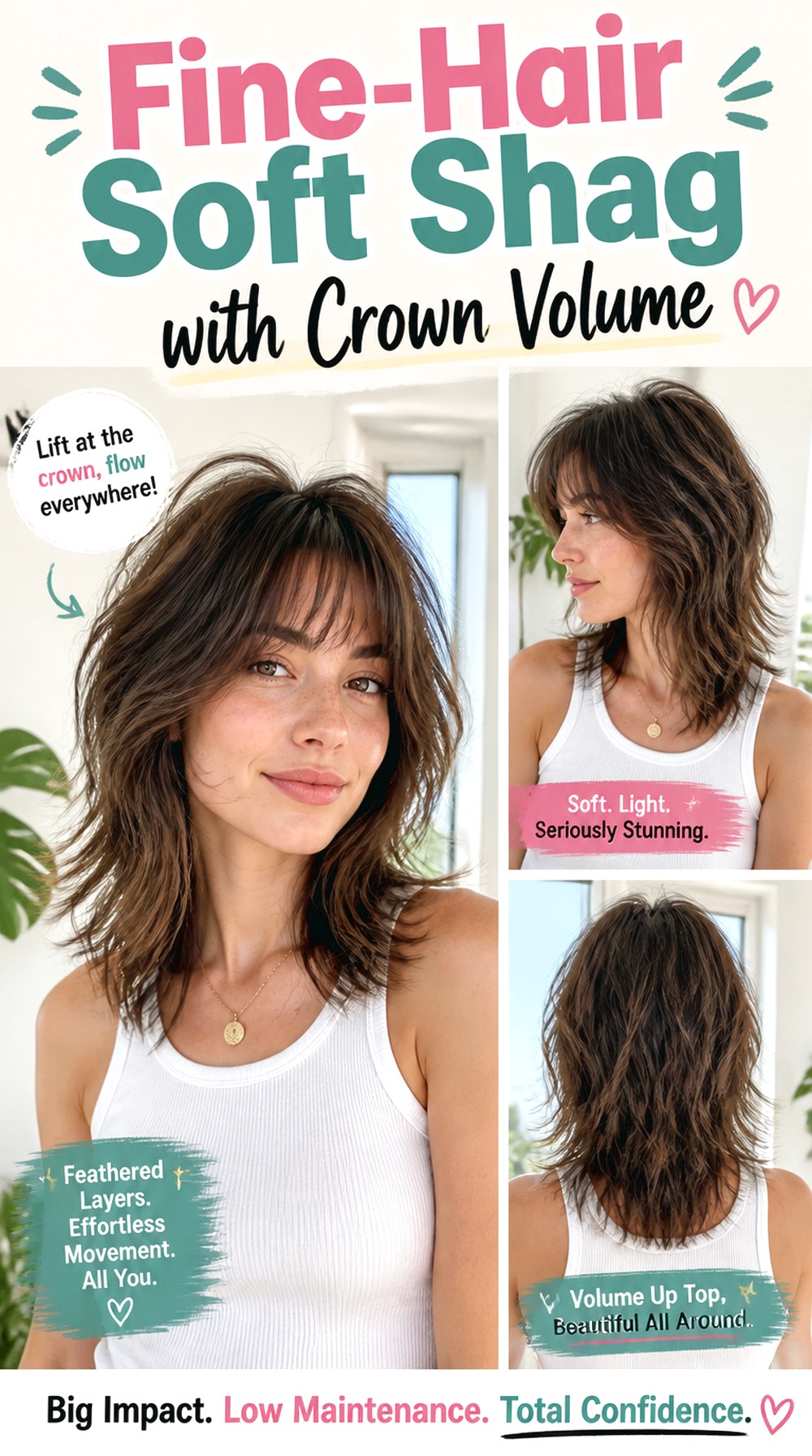 Fine-Hair Soft Shag with Crown Volume