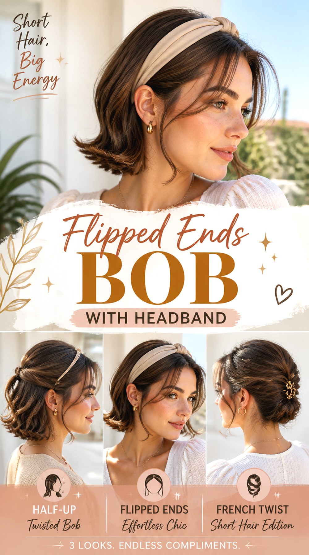 Flipped Ends Bob With Headband
