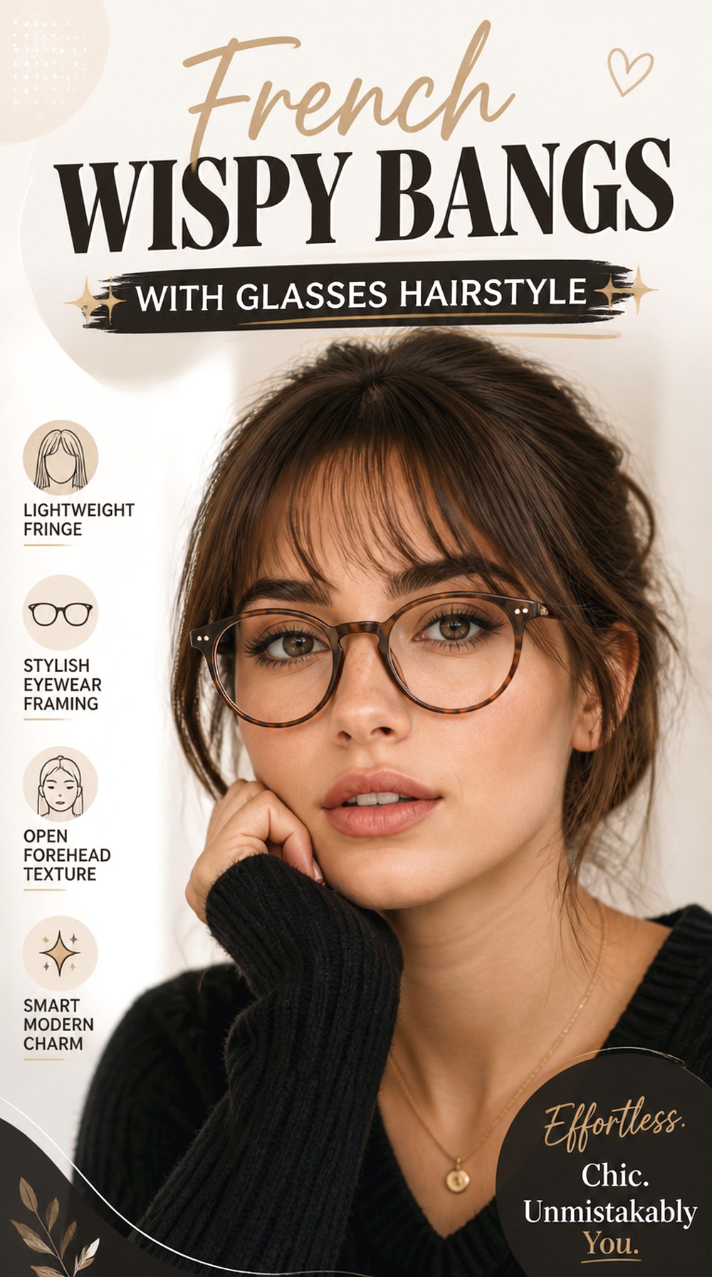 French Wispy Bangs With Glasses