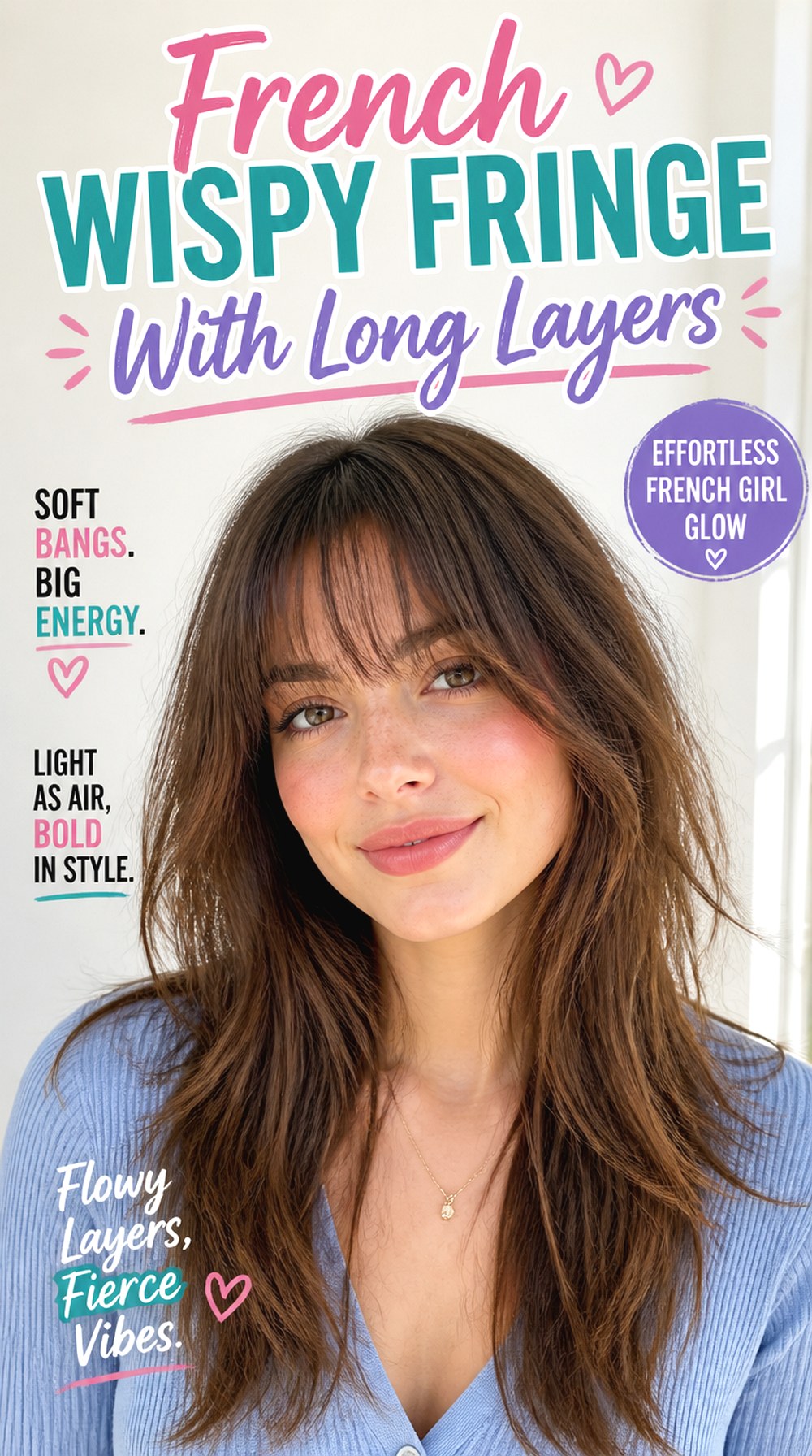 French Wispy Fringe With Long Layers