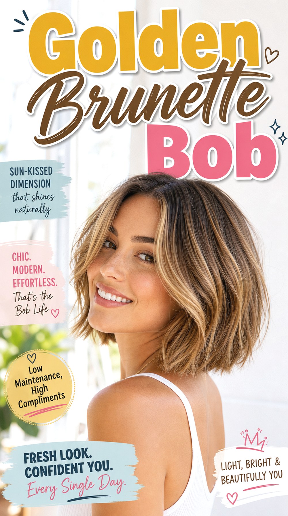 Golden Brunette Bob