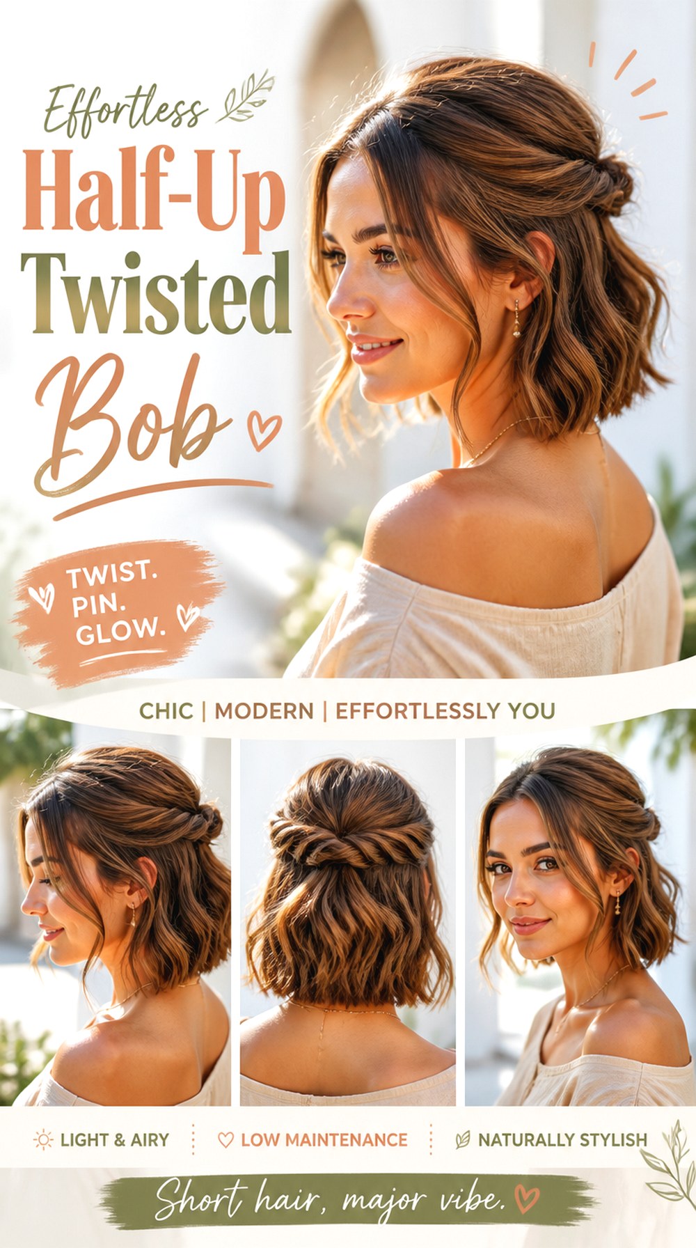 Half-Up Twisted Bob