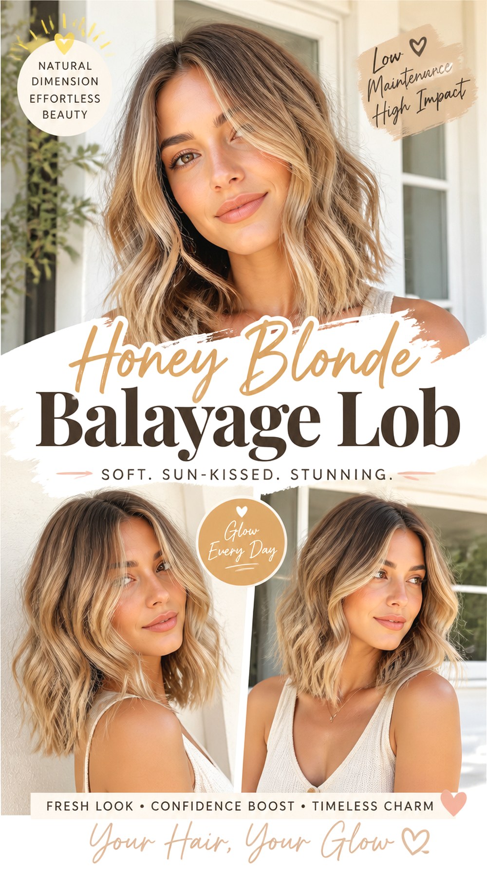 Honey Blonde Balayage Lob