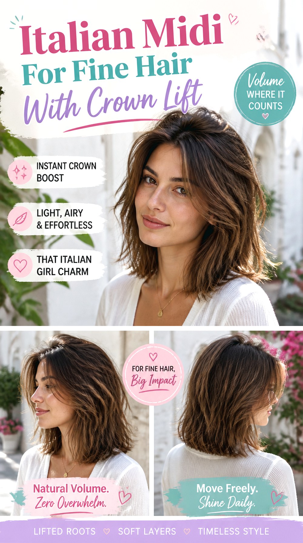 Italian Midi For Fine Hair With Crown Lift
