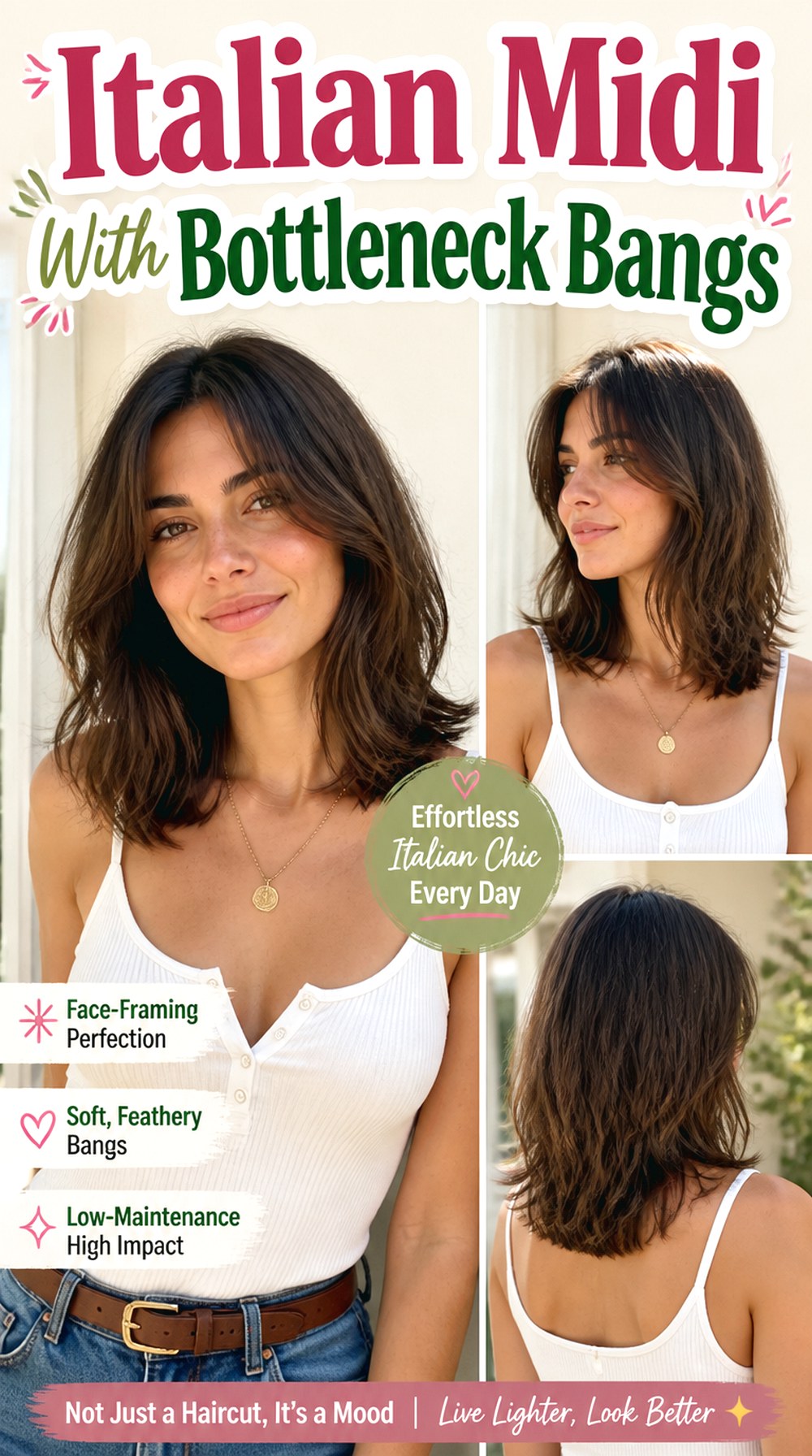Italian Midi With Bottleneck Bangs