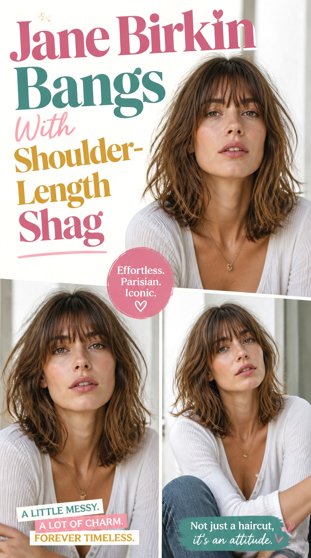 Jane Birkin Bangs With Shoulder-Length Shag