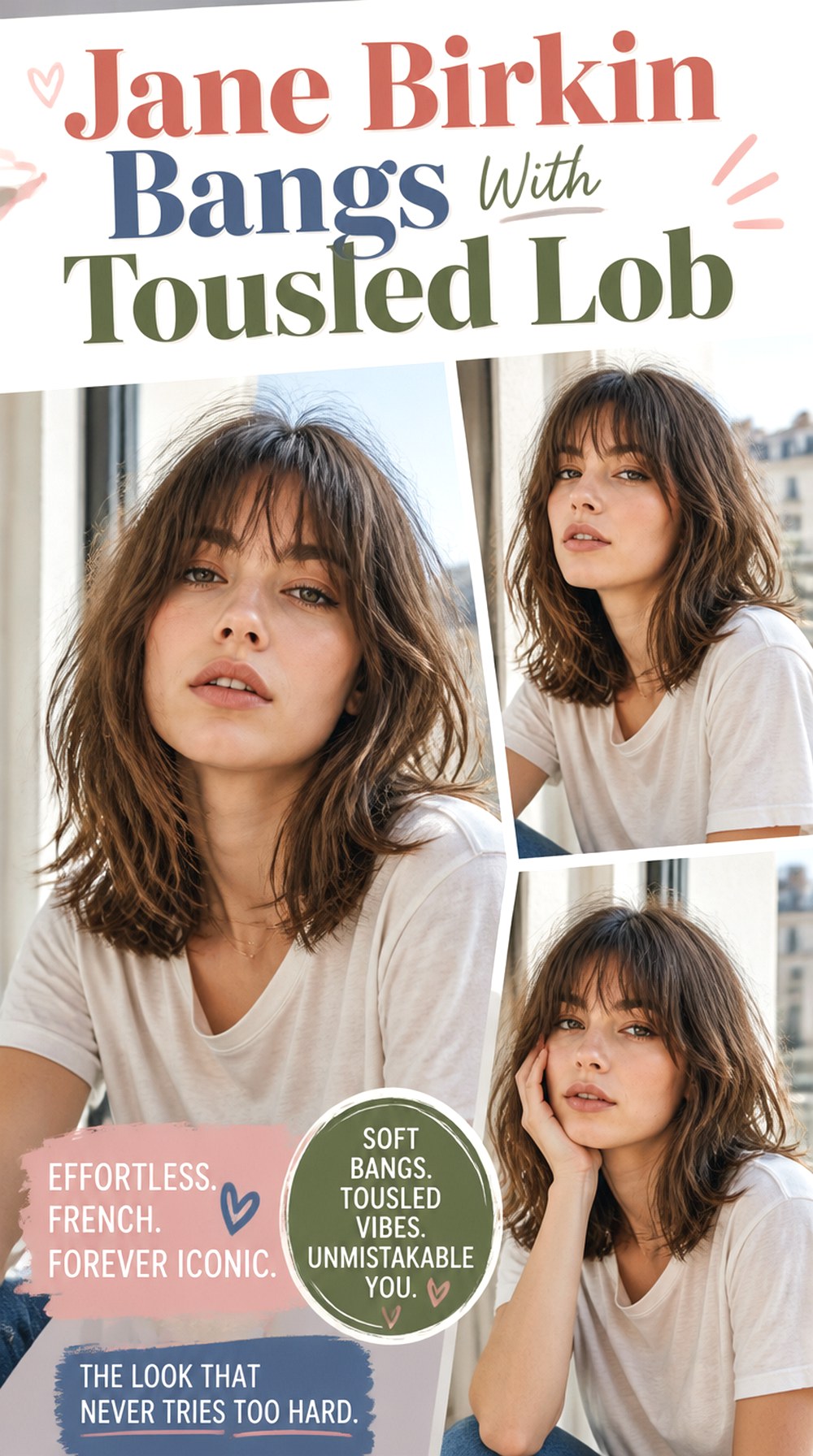 Jane Birkin Bangs With Tousled Lob