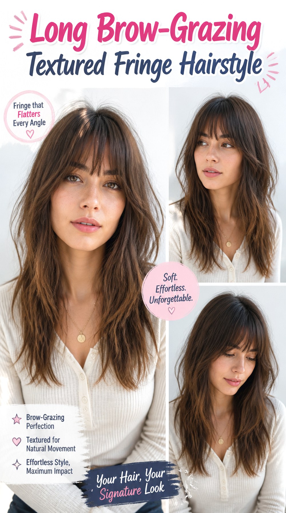 Long Brow-Grazing Textured Fringe