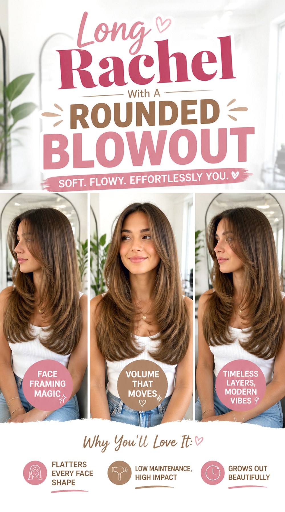 Long Rachel With A Rounded Blowout