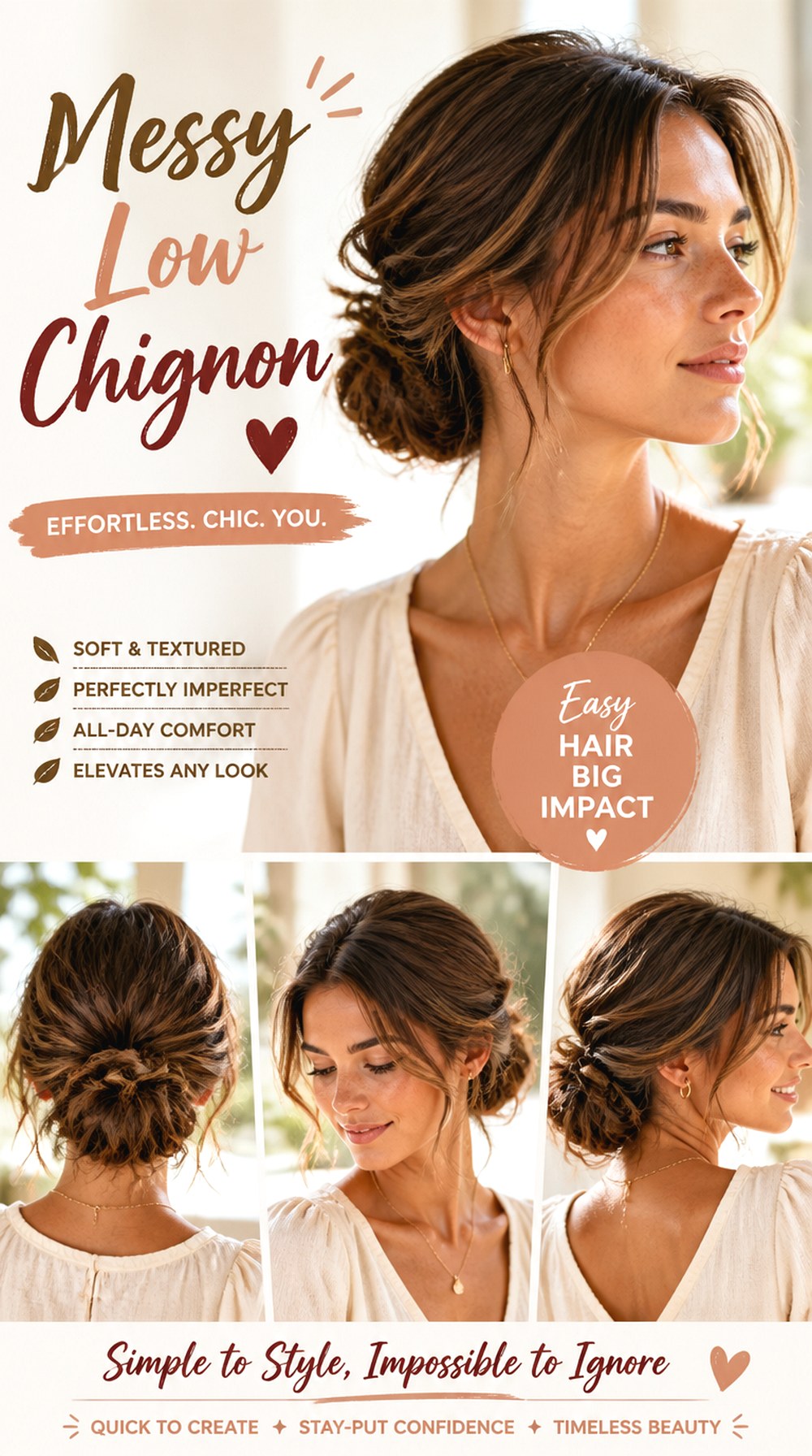 Messy Low Chignon