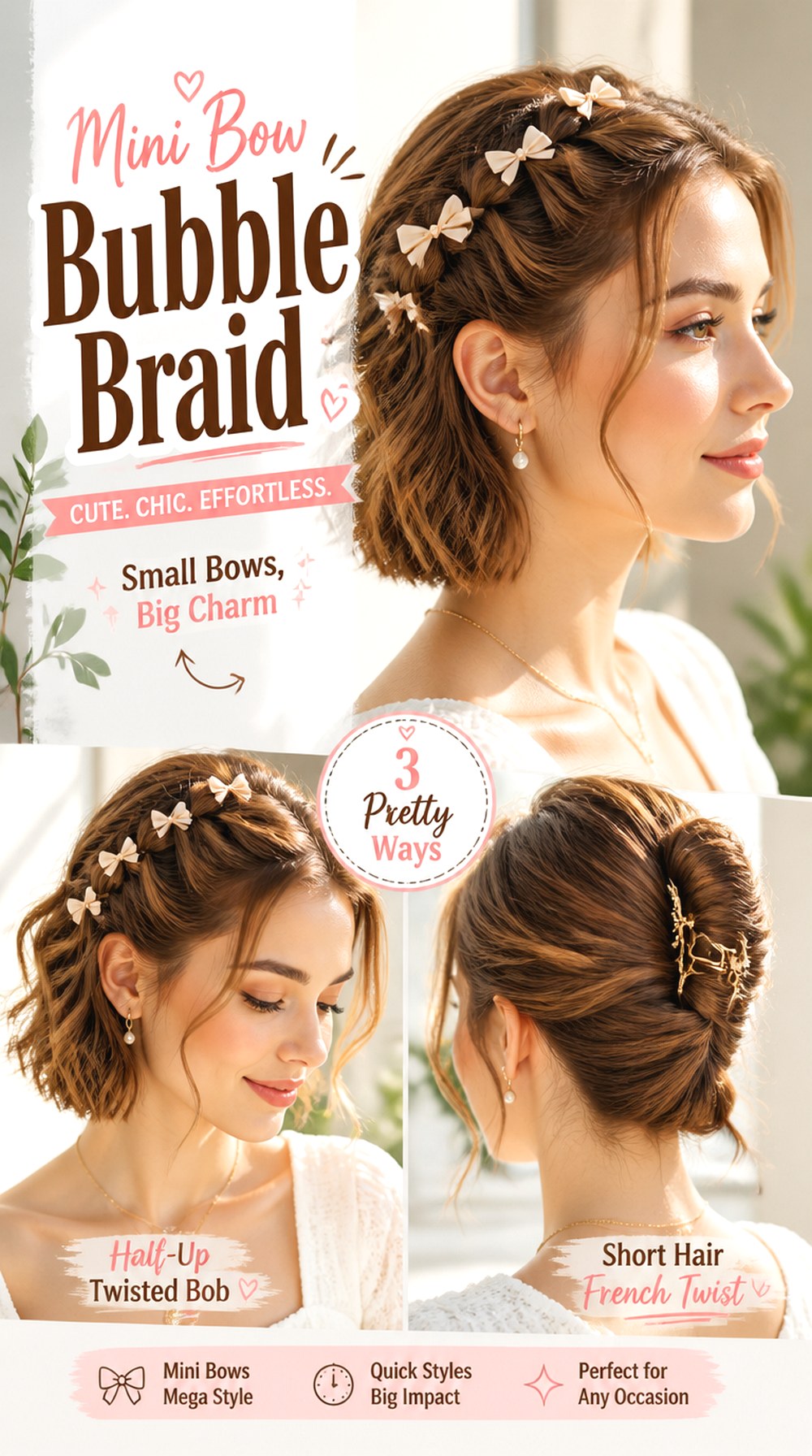 Mini Bow Bubble Braid