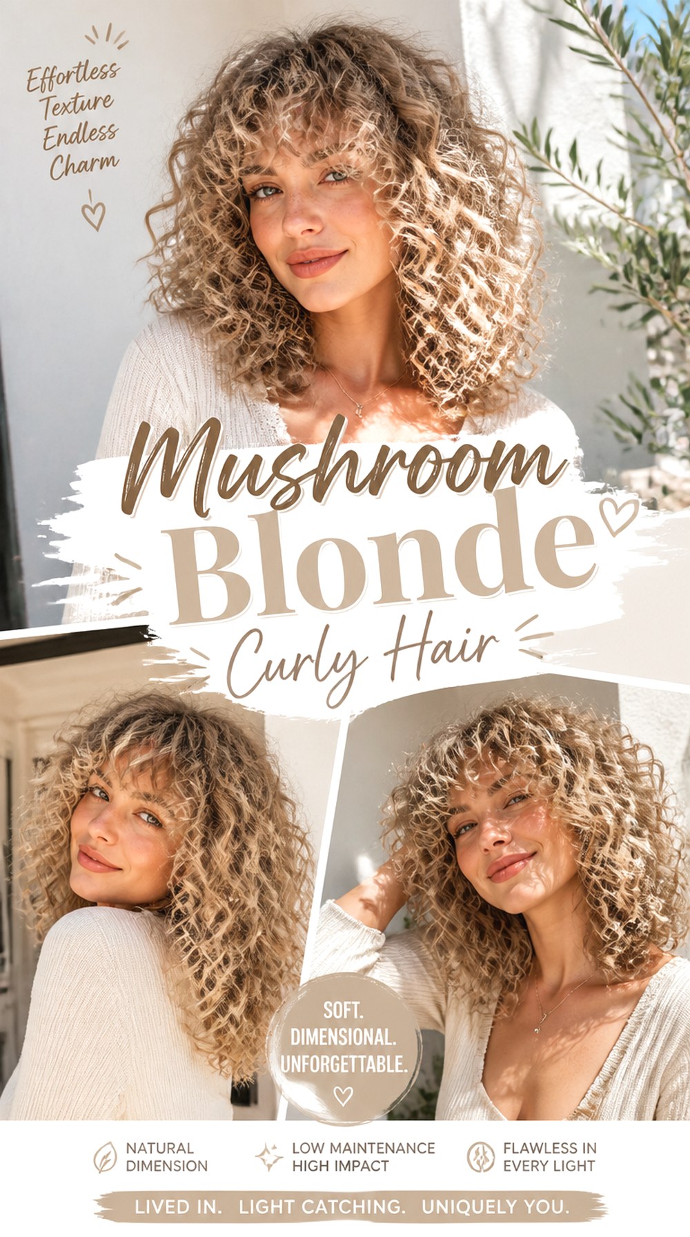 Mushroom Blonde Curly Hair