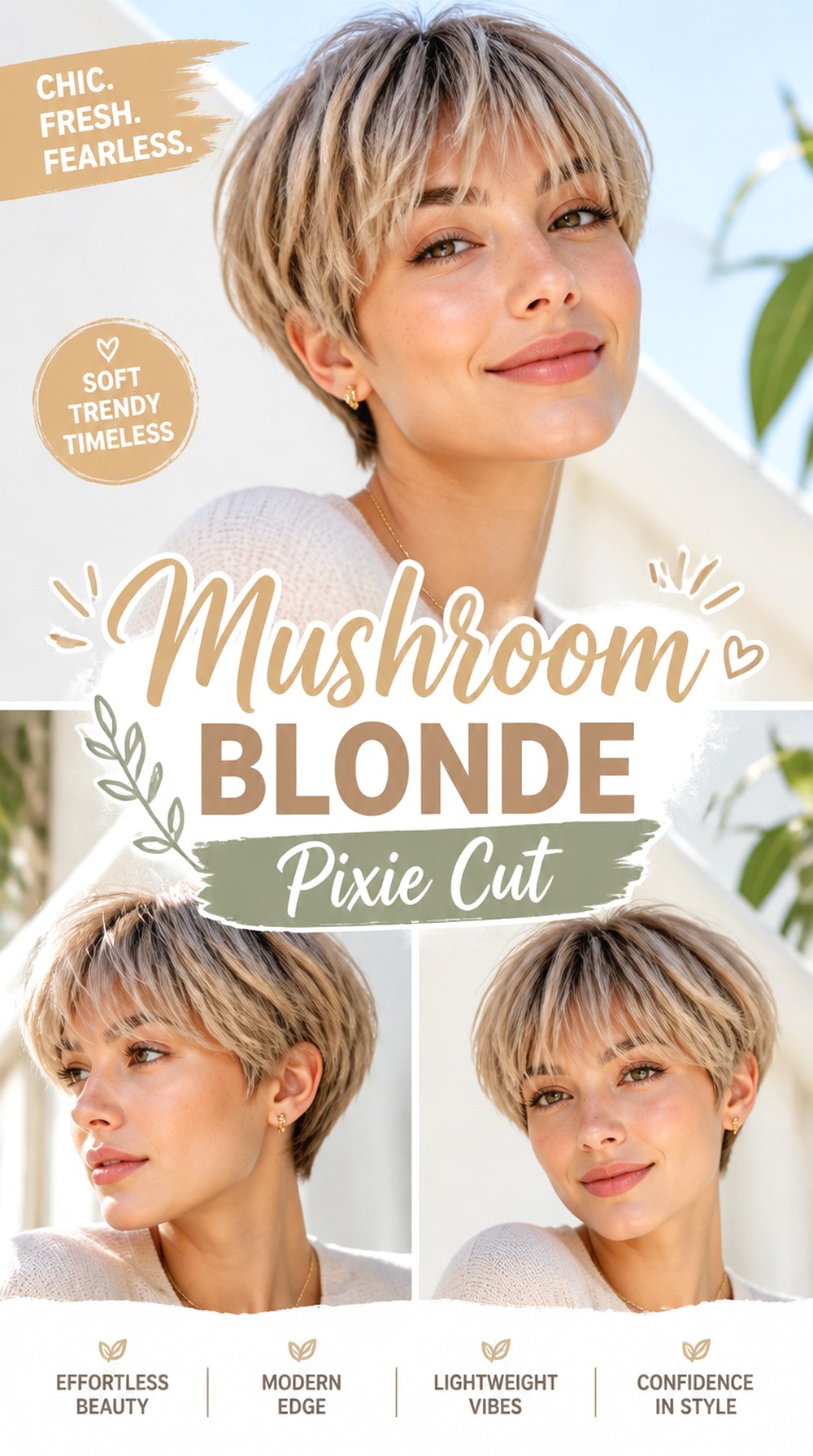 Mushroom Blonde Pixie Cut