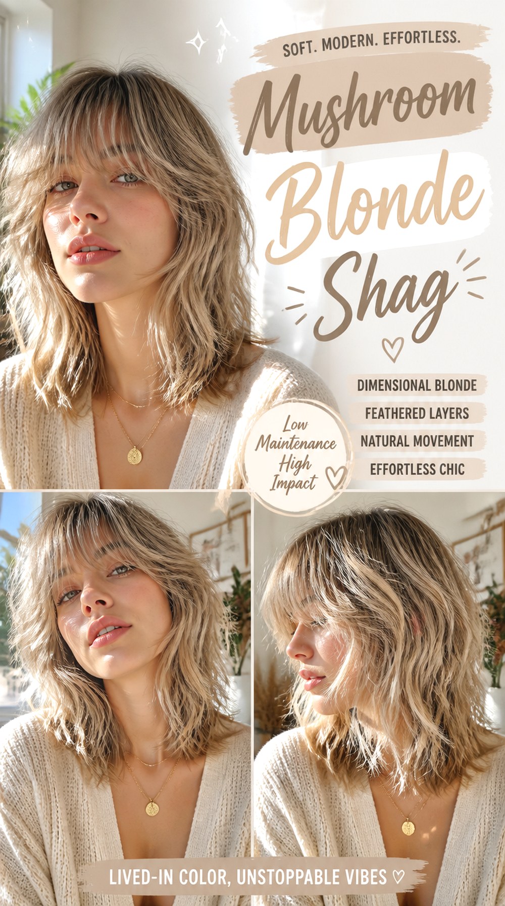 Mushroom Blonde Shag