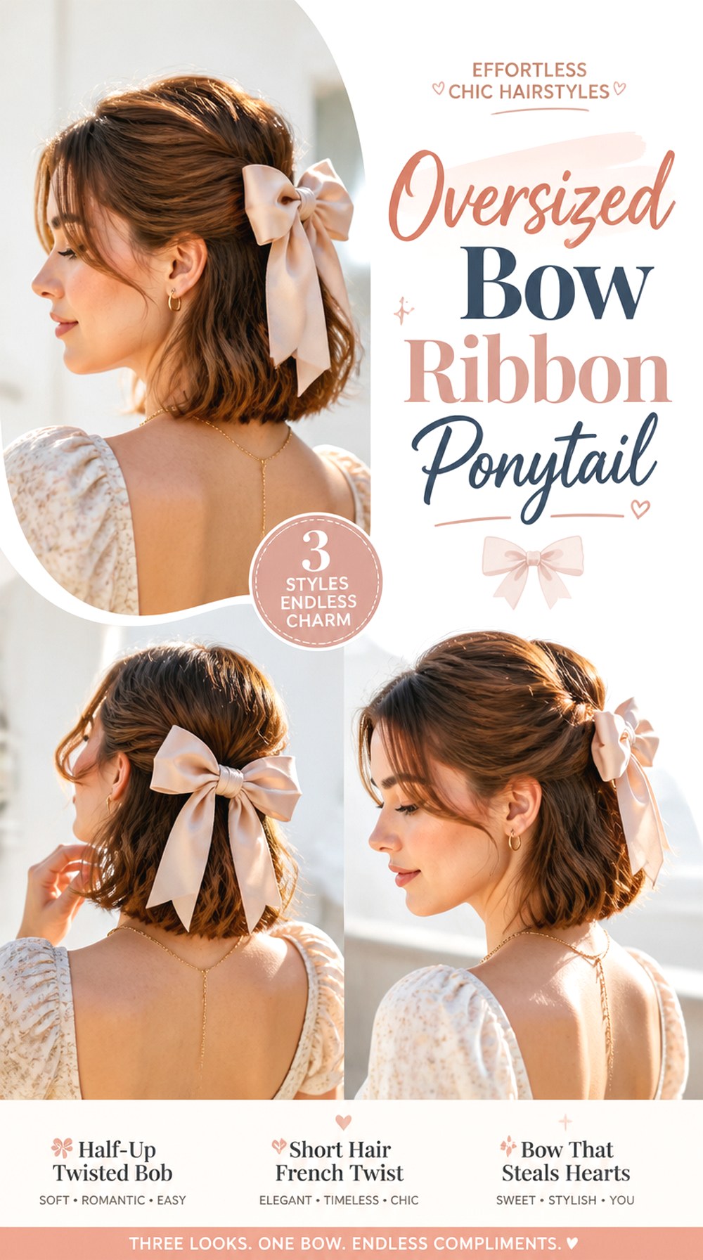 Oversized Bow Ribbon Ponytail