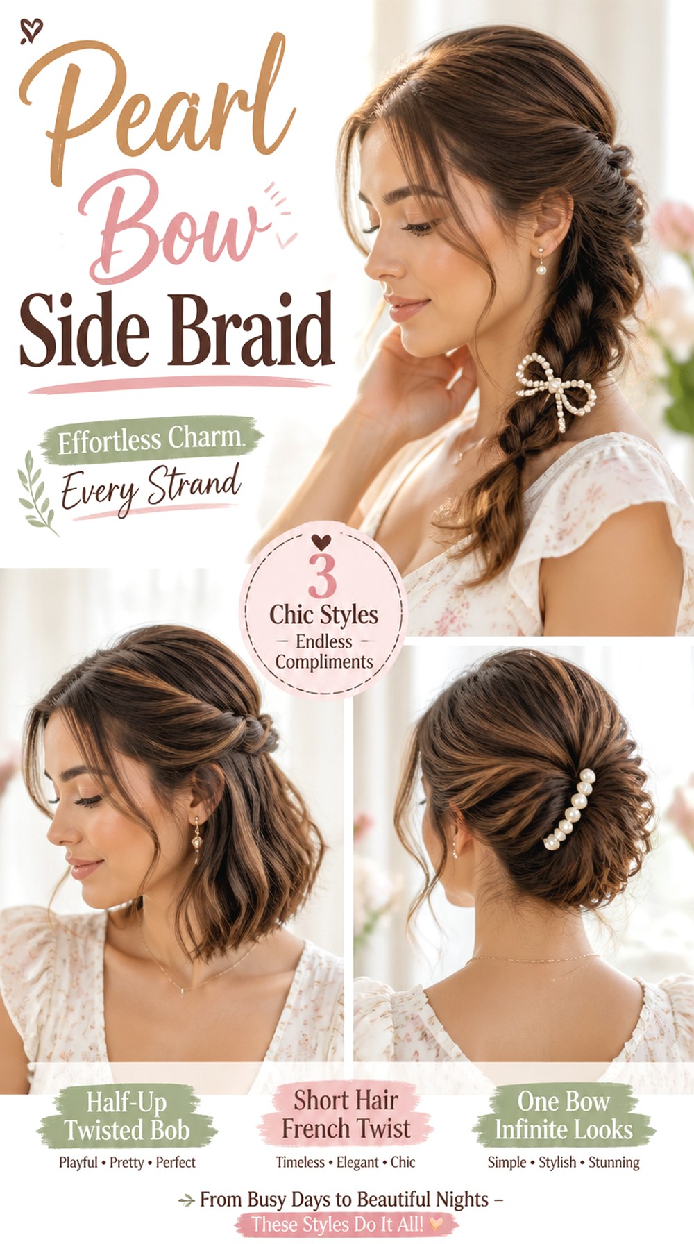 Pearl Bow Side Braid