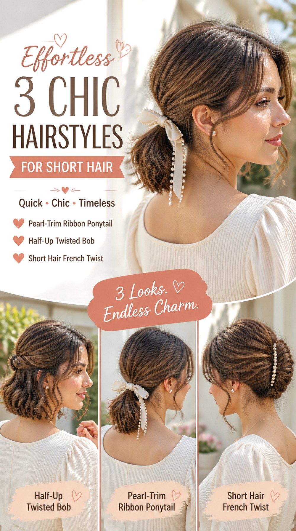 Pearl-Trim Ribbon Ponytail