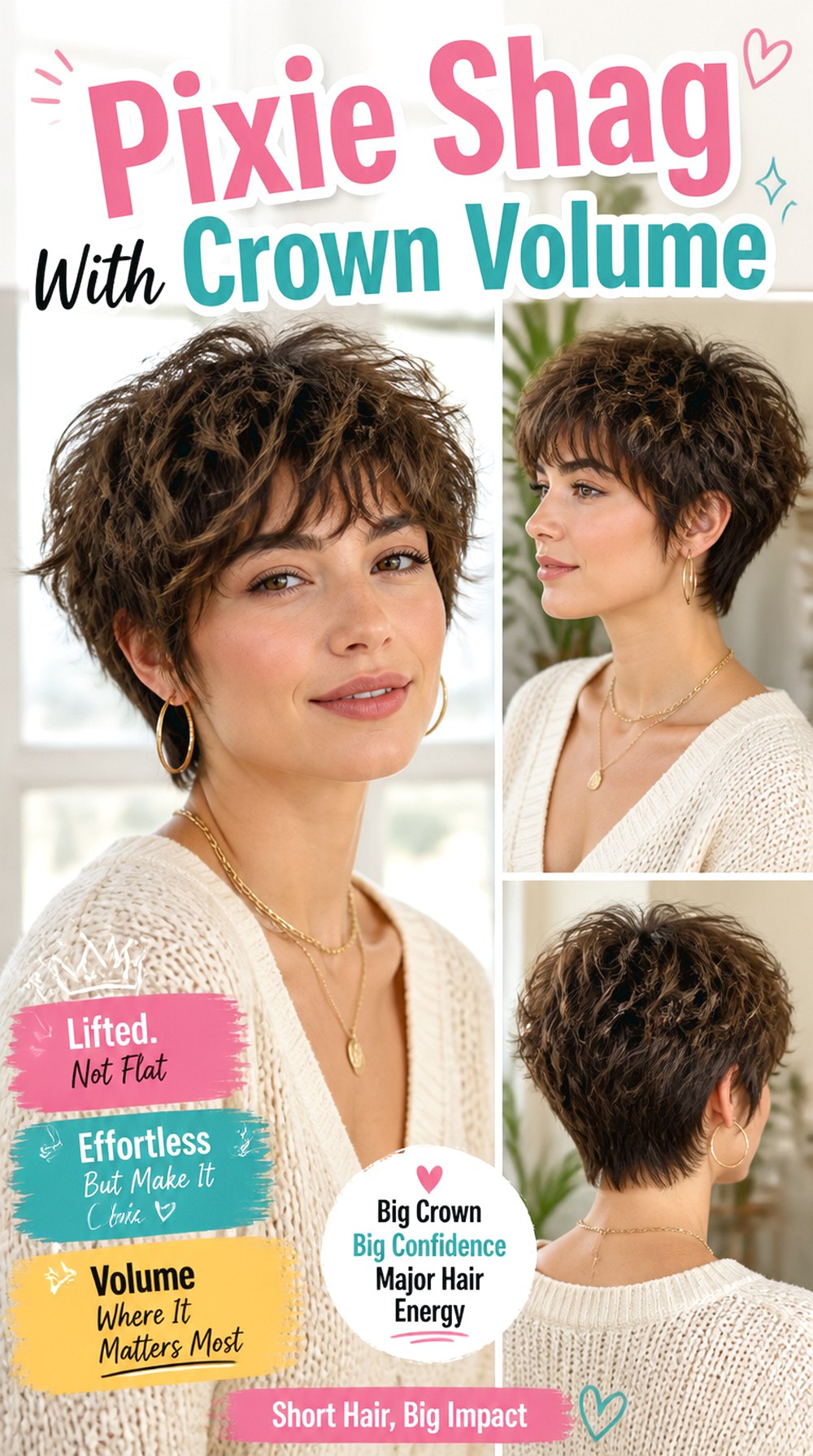 Pixie Shag With Crown Volume