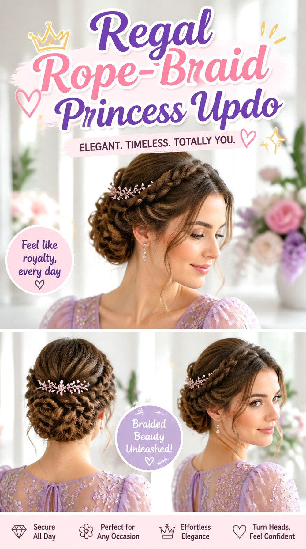 Regal Rope-Braid Princess Updo