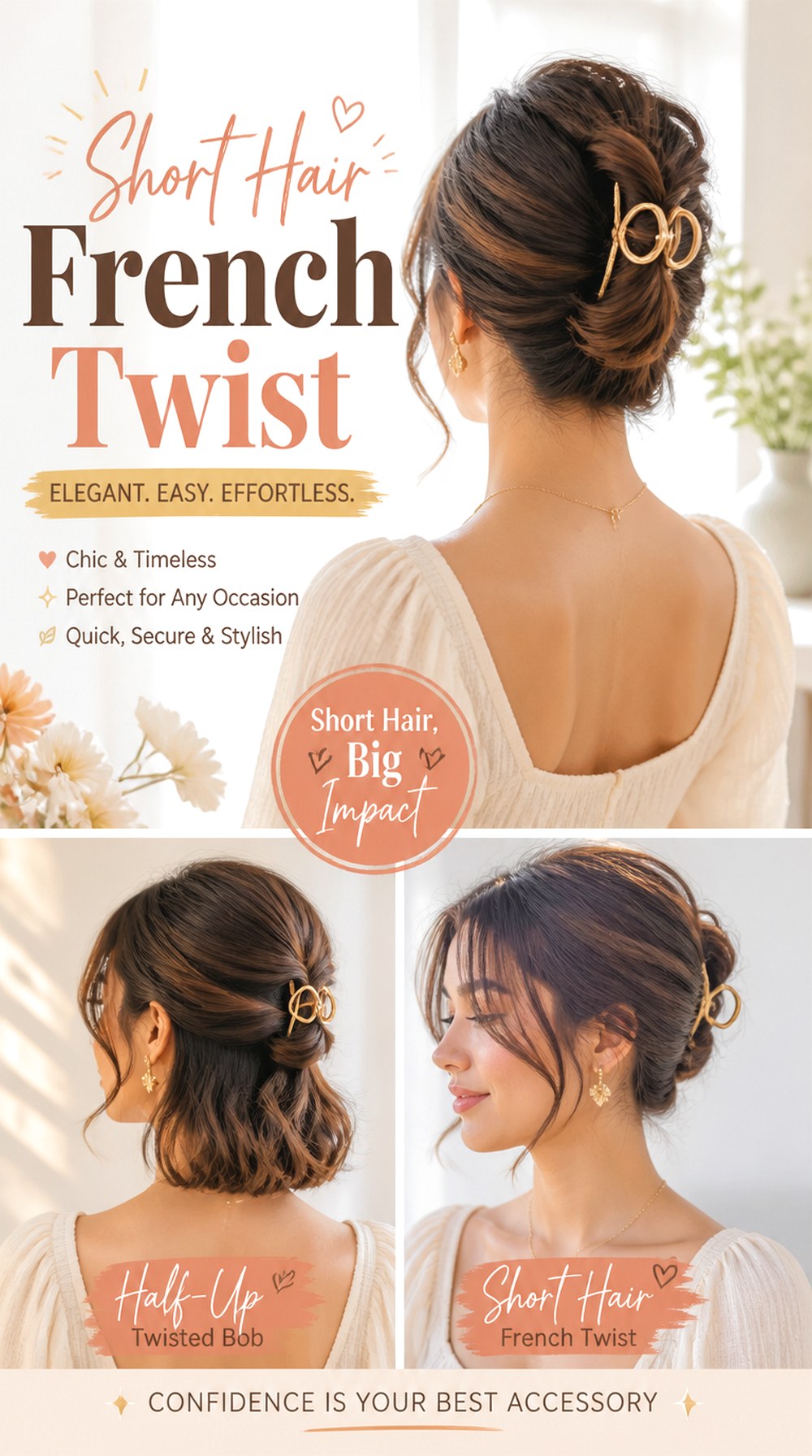 Short Hair French Twist