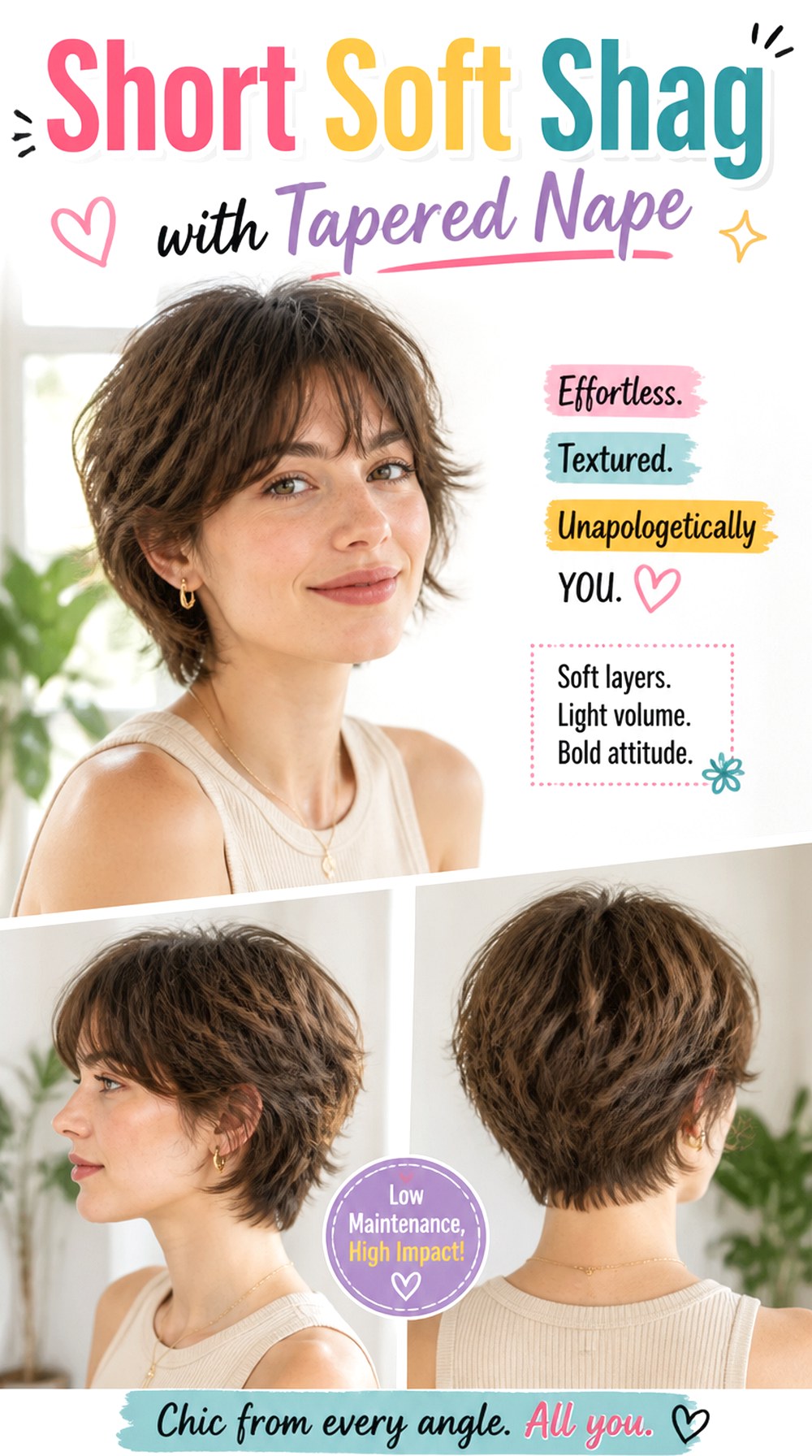 Short Soft Shag with Tapered Nape