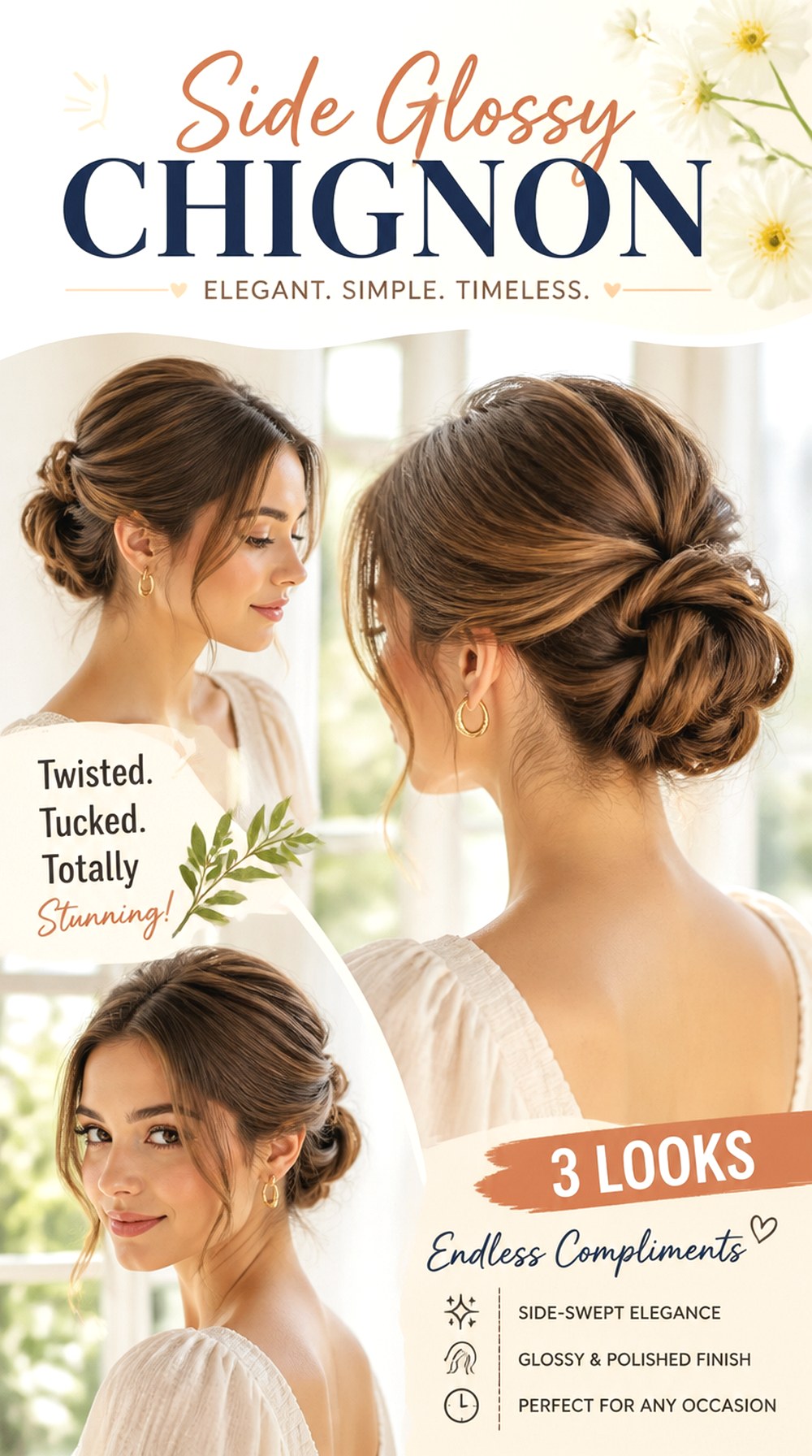 Side Glossy Chignon