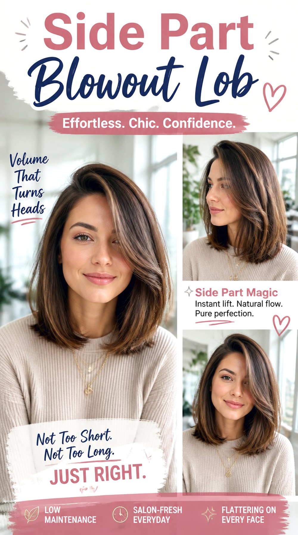 Side Part Blowout Lob