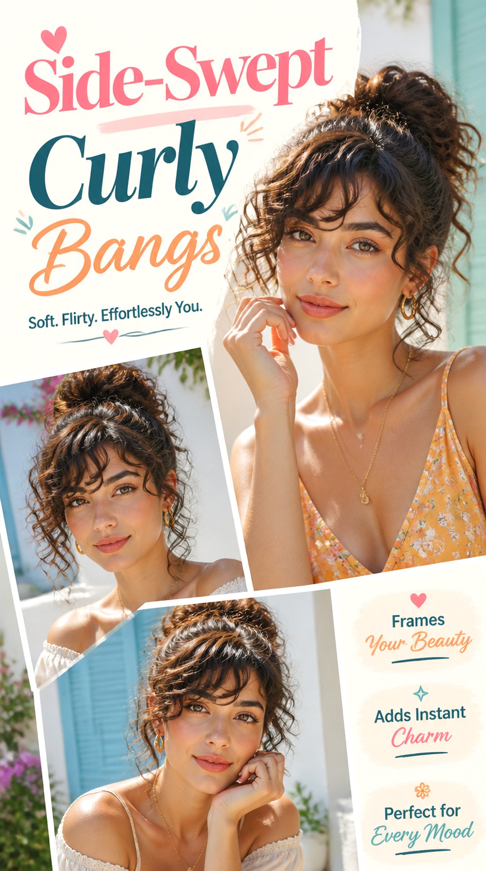 Side-Swept Curly Bangs