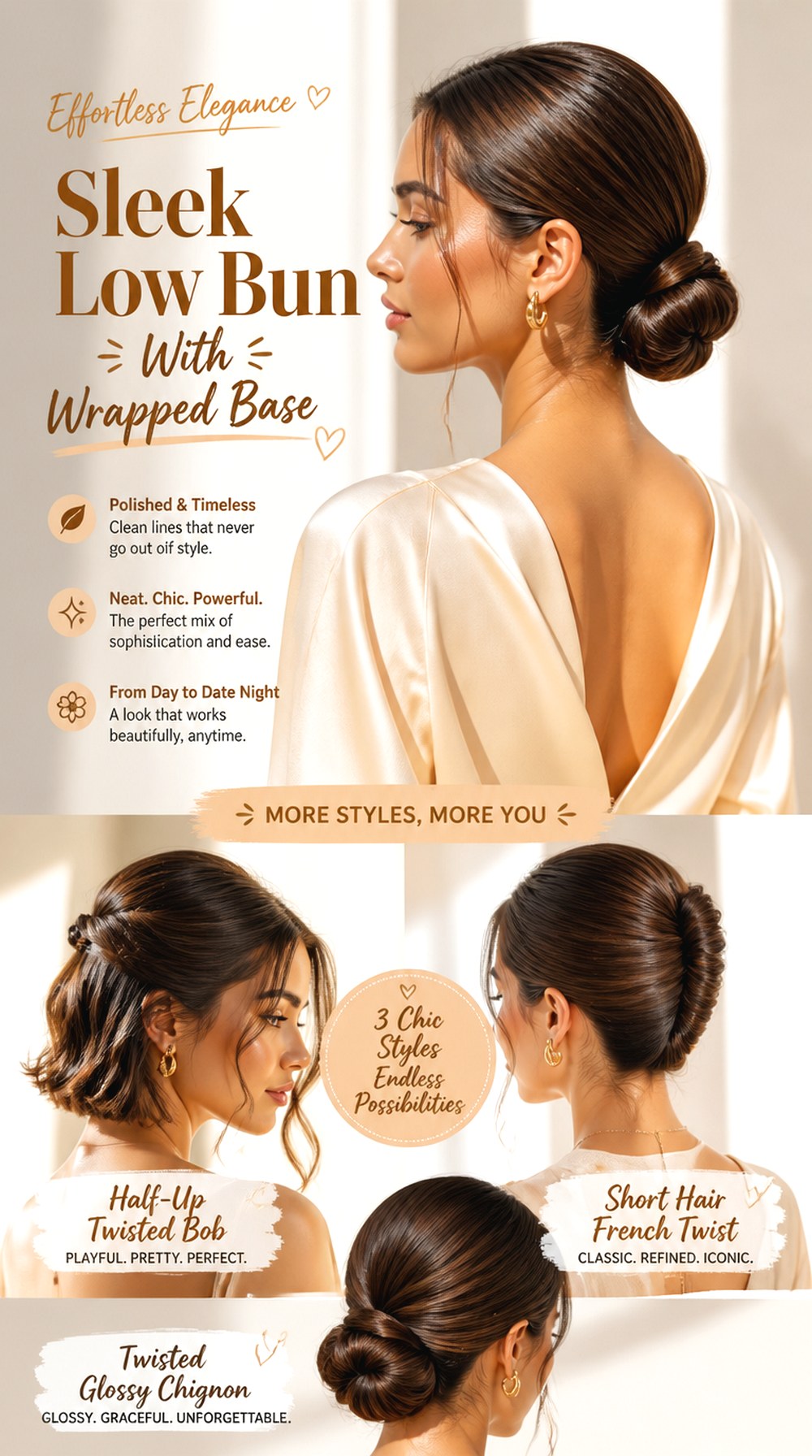 Sleek Low Bun With Wrapped Base