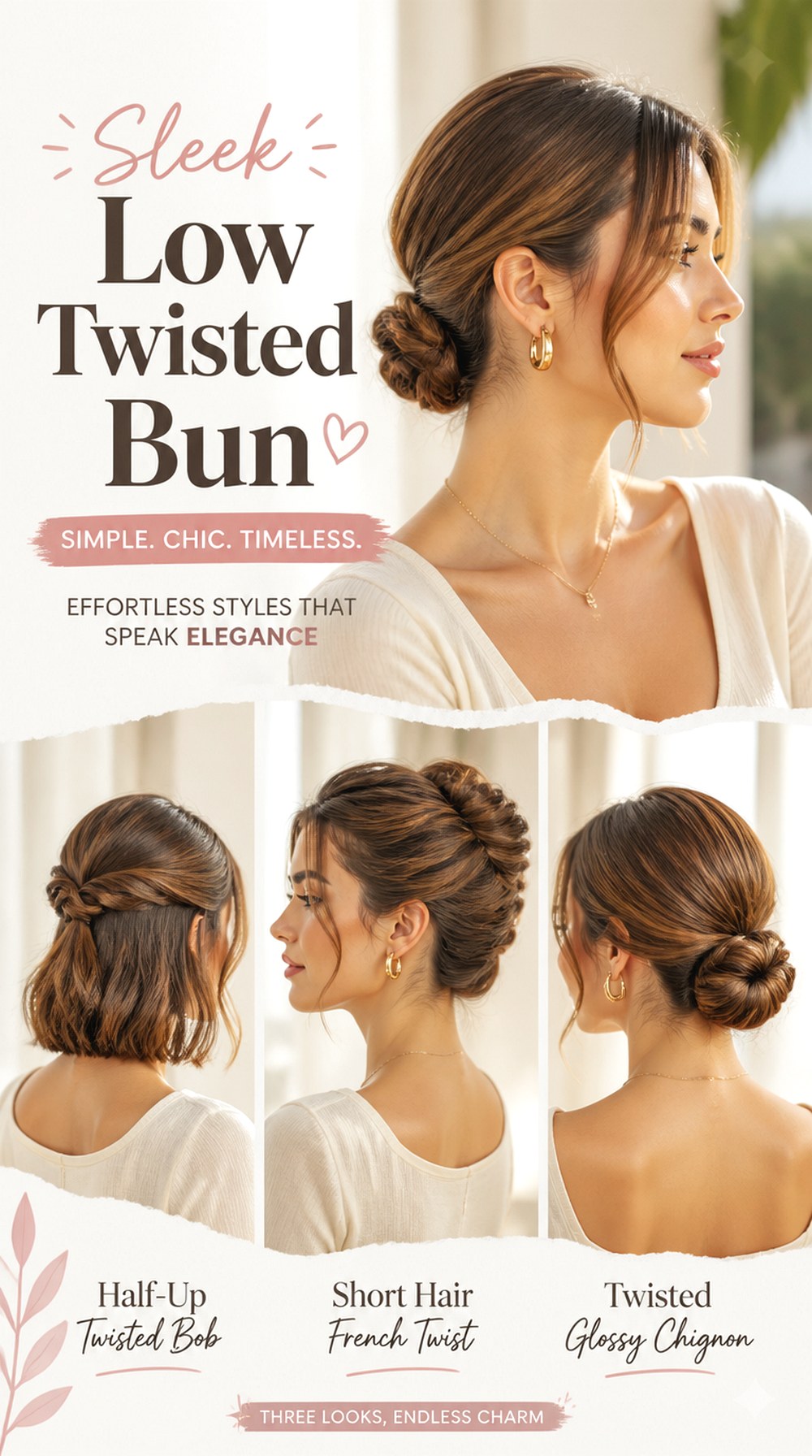 Sleek Low Twisted Bun