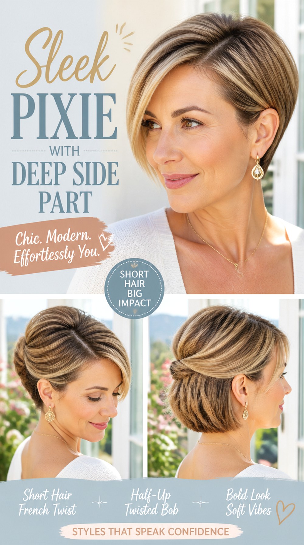 Sleek Pixie With Deep Side Part