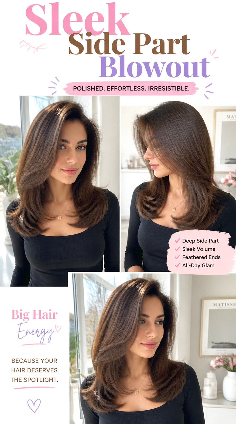 Sleek Side Part Blowout