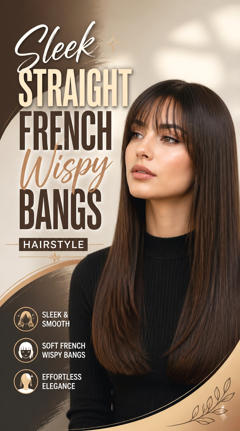 Sleek Straight French Wispy Bangs