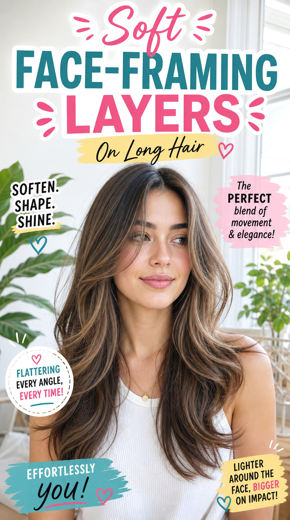 Soft Face-Framing Layers On Long Hair